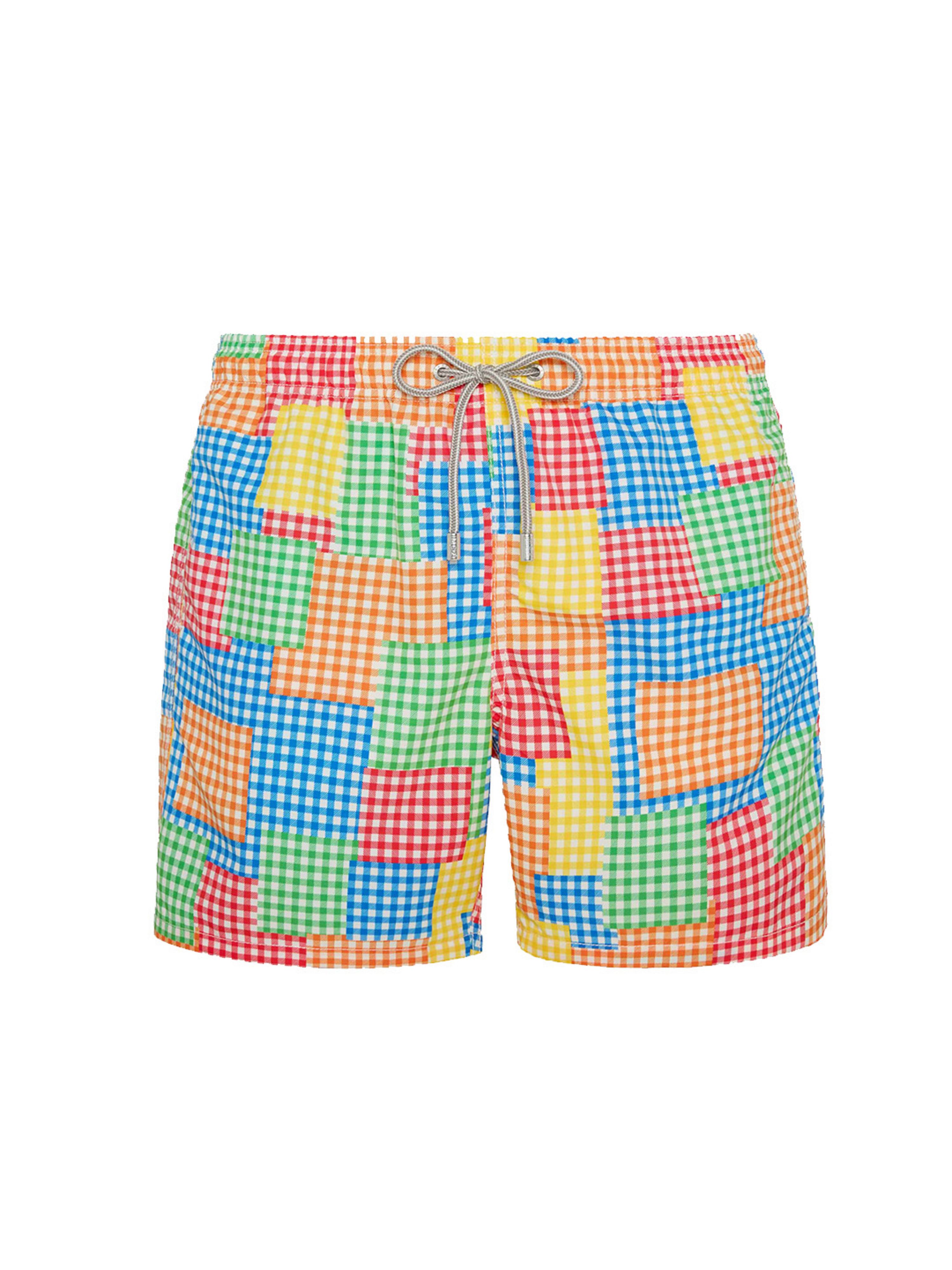 MC2 Saint Barth,Costume da bagno da uomo Vichy multicolore SS25 - Credits: Dal sito ufficiale del brand MC2 Saint Barth: www.mc2saintbarth.com