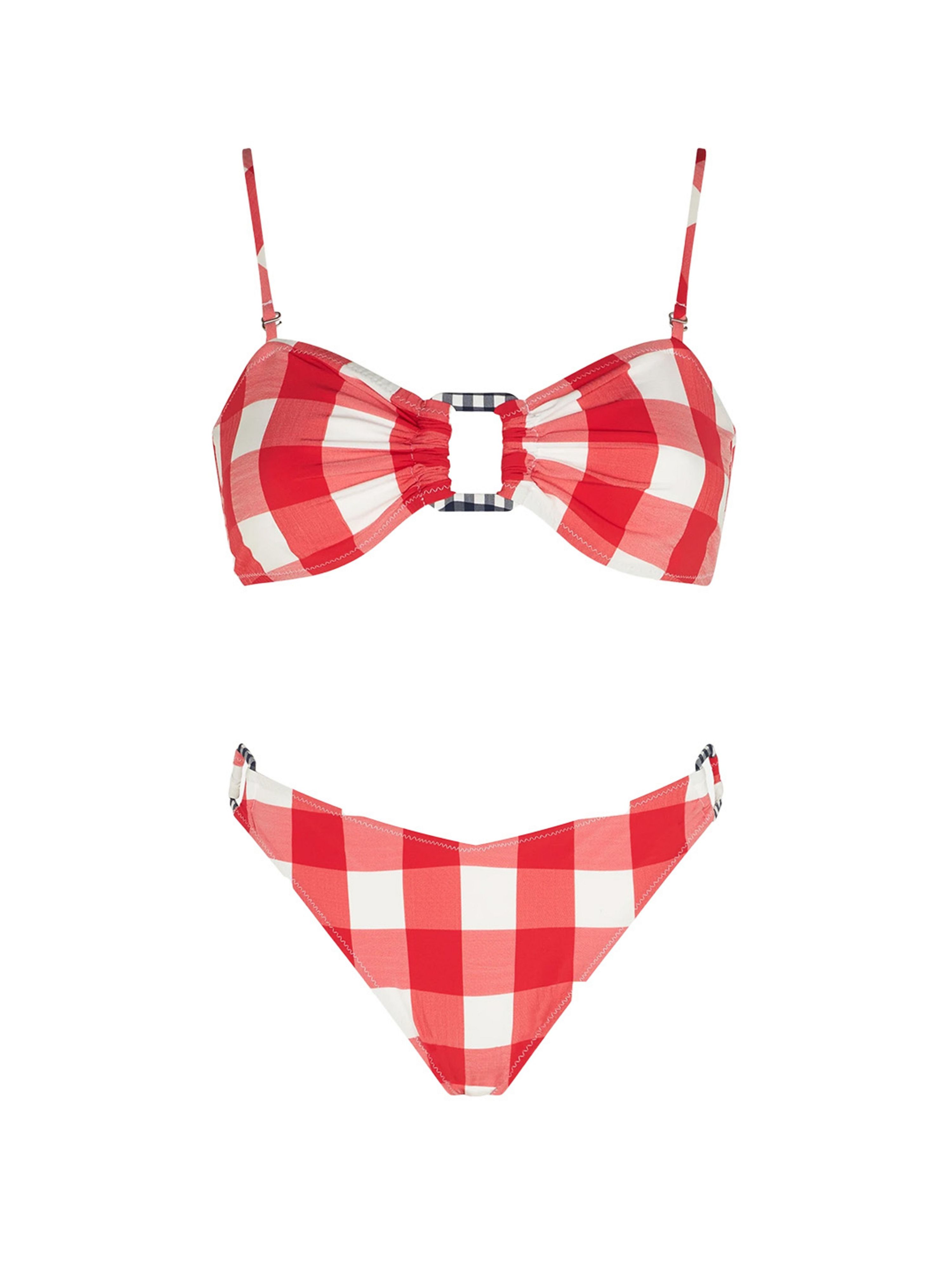 MC2 Saint Barth, Bikini a bralette Vichy con anelli SS25 - Credits: Dal sito ufficiale del brand MC2 Saint Barth: www.mc2saintbarth.com