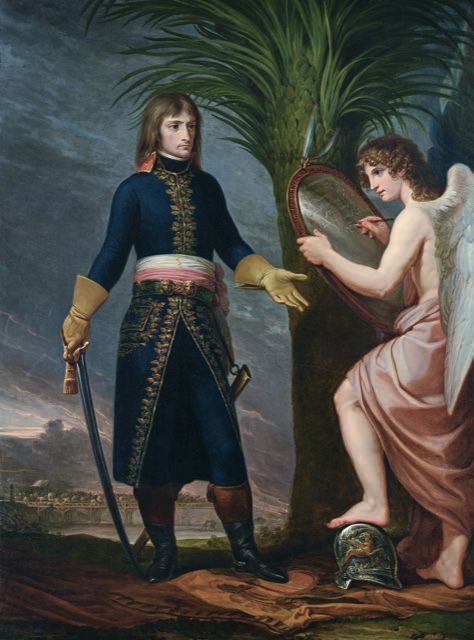 Andrea Appiani, Il generale Bonaparte della Vittoria che incide le sue imprese alla battaglia del ponte di Lodi, 1796 olio su tela, 96 x 76 cm Edimburgo, Dalmeny House The Earl of Rosebery