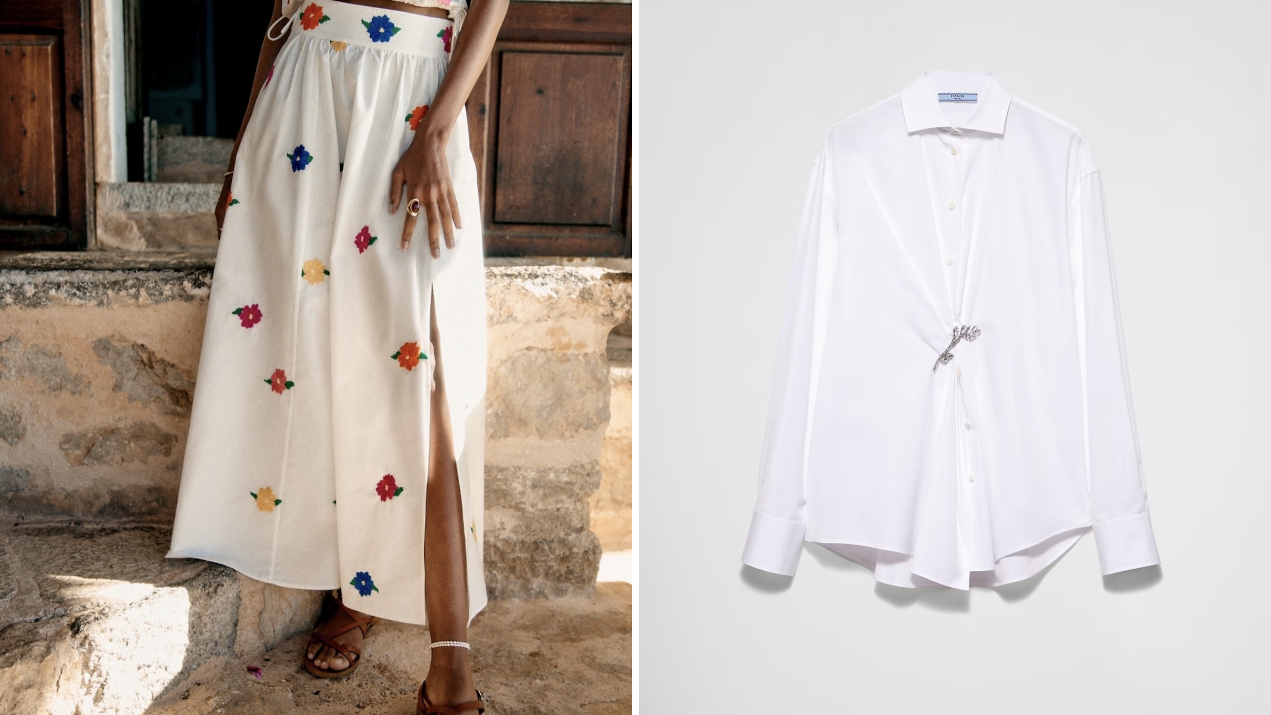 Sezane; Prada
Credits Dal sito www.sezane.com; Dal sito www.prada.it