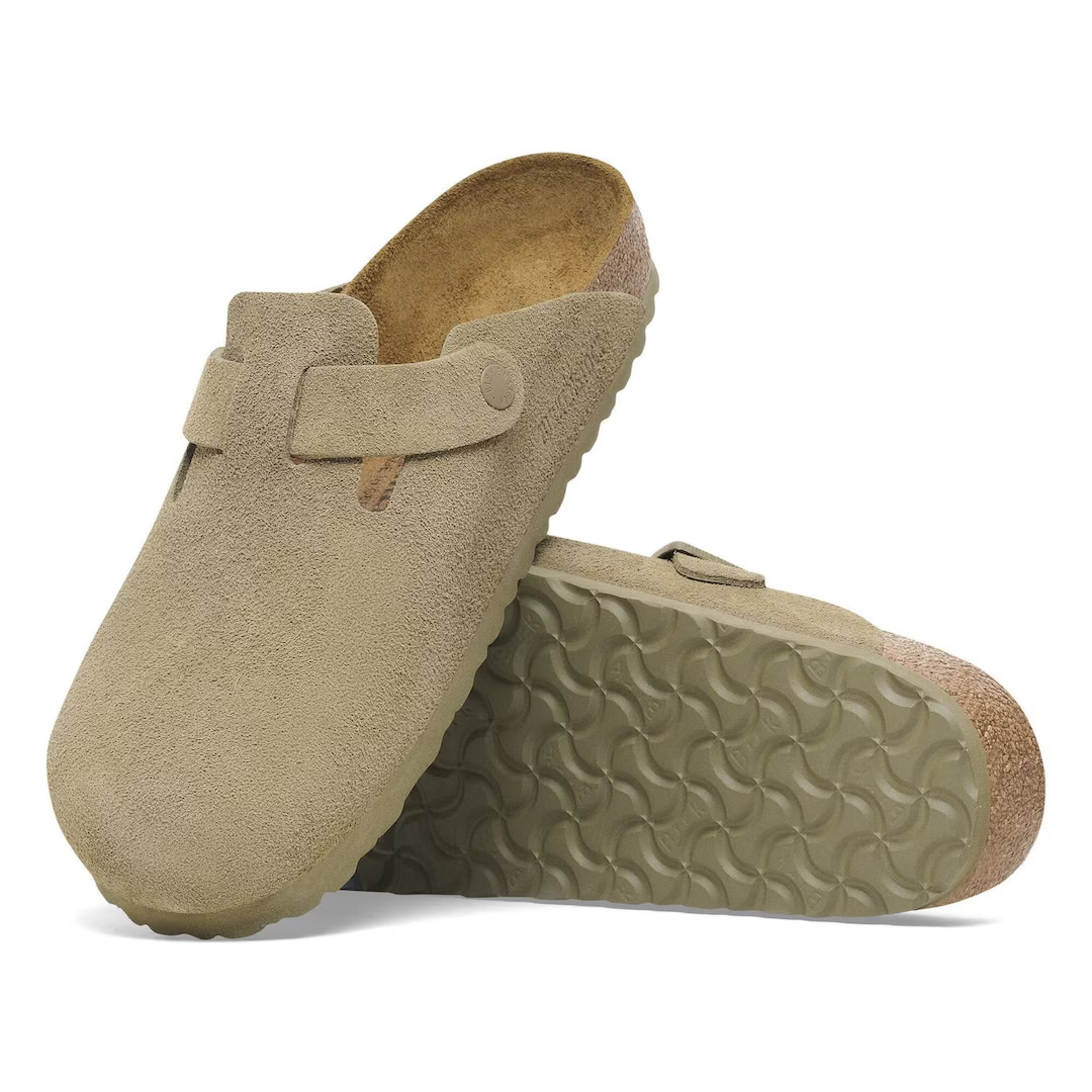 Birkenstock, Boston, pelle scamosciata, Faded Khaki
Credit: www.birkenstock.com