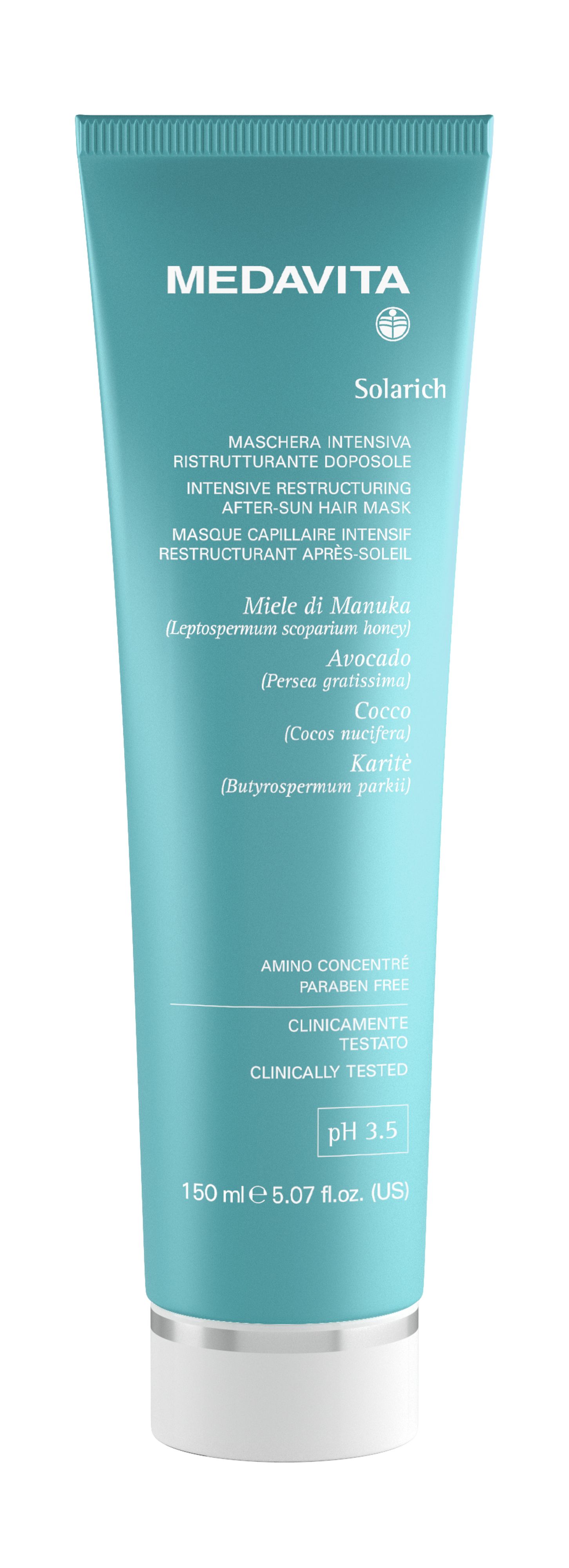 Medavita Solarich, Maschera Intensiva Ristrutturante Doposole - Courtesy of Press Office