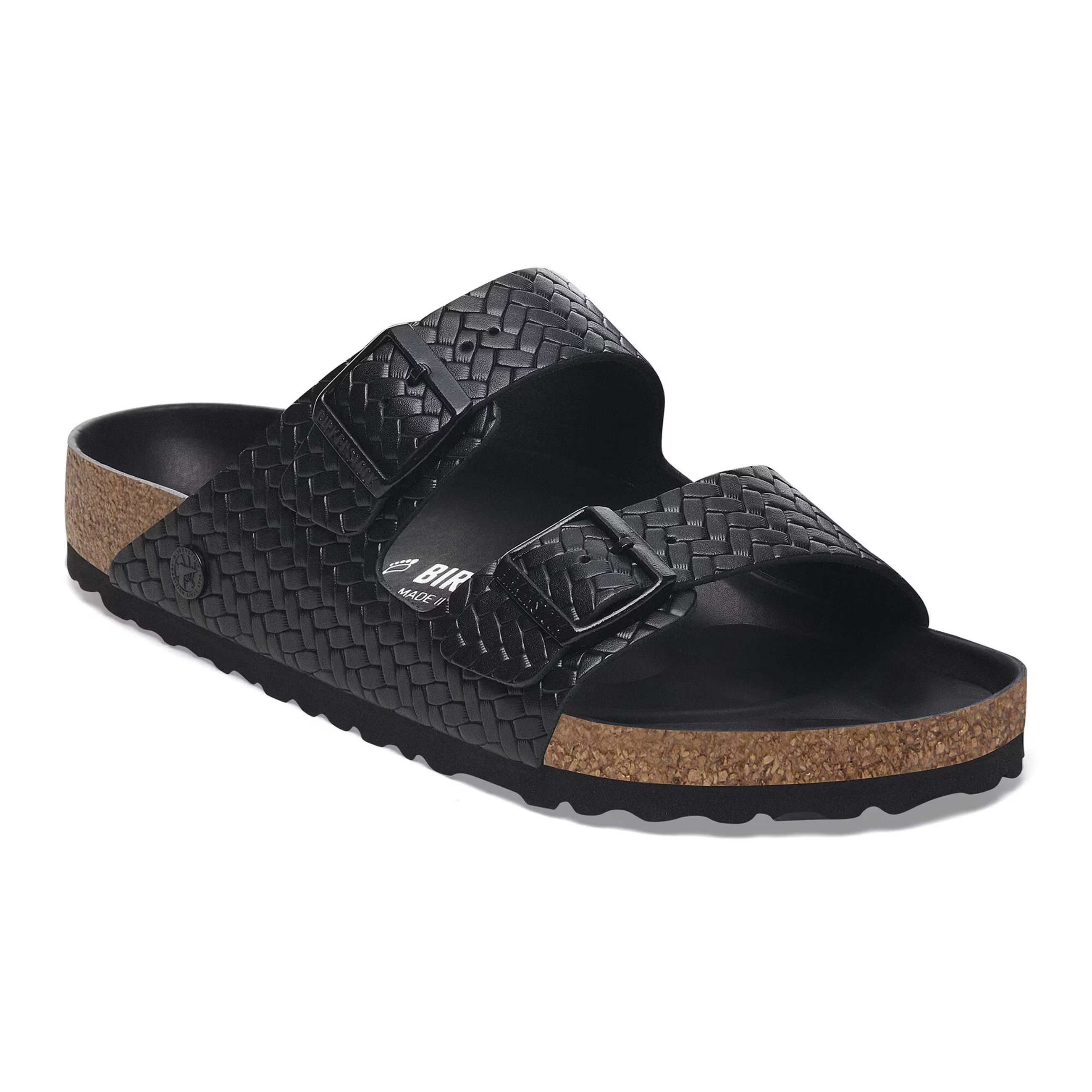 Birkenstock, Arizna Rivet Logo, Pelle naturale, Woven Embossed Black
Credit: www.birkenstock.com