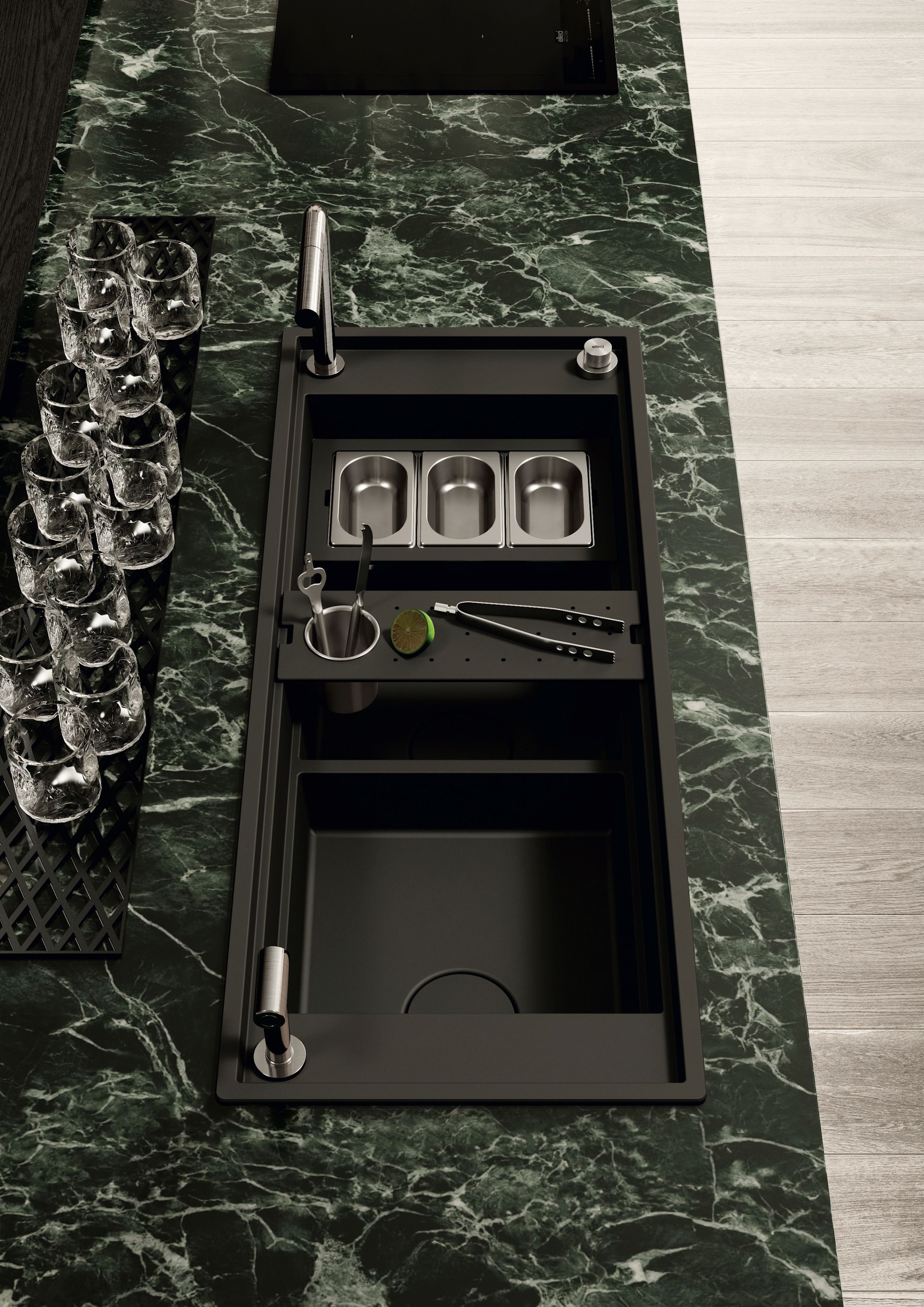 Lavelli modulari Mixology di Elleci  ideali per una workstation da cocktail funzionale e di design – Courtesy Press Office