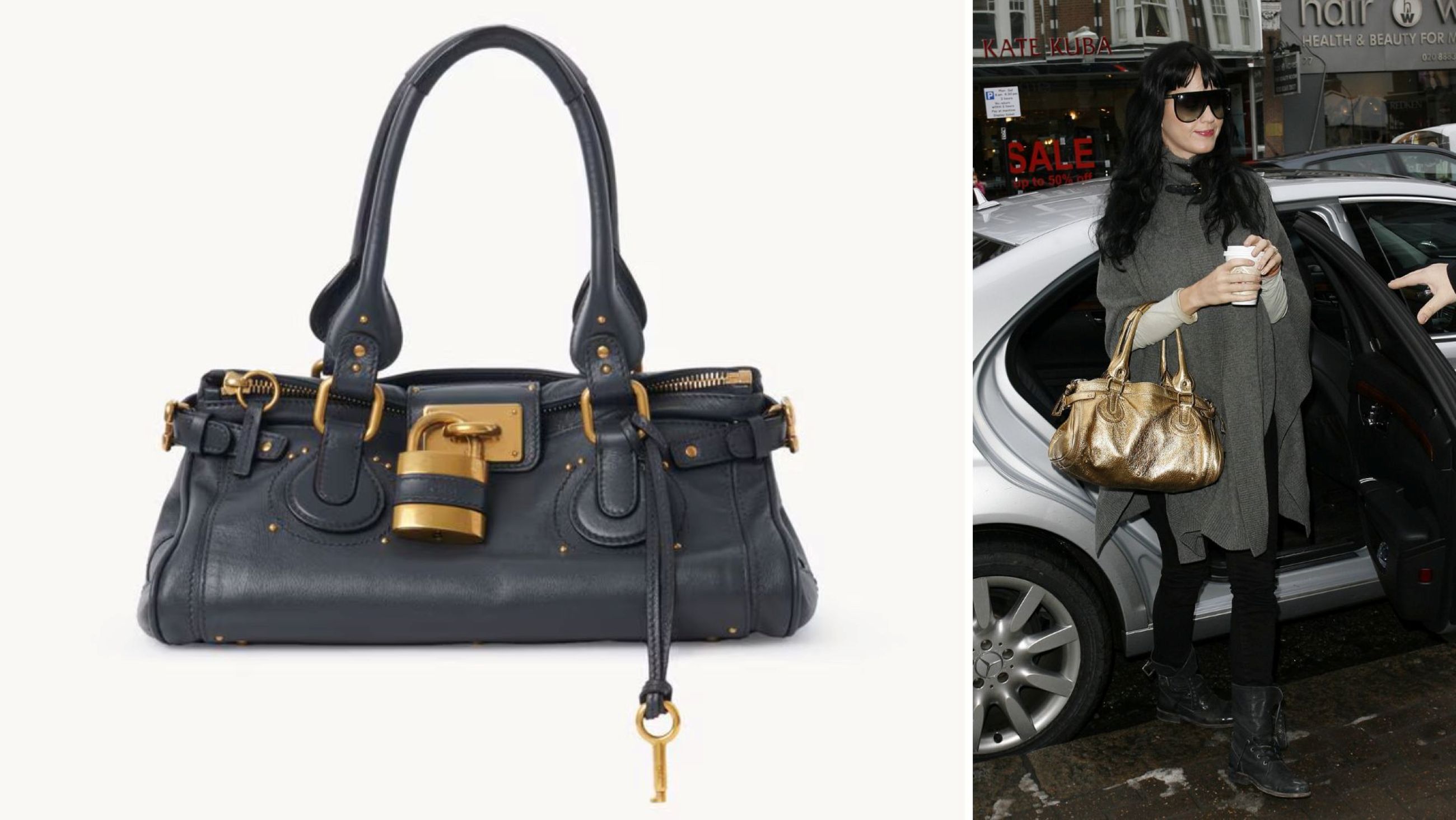 Chloé Paddington; Katy Perry è stata avvistata mentre mostrava il suo anello di fidanzamento mentre andava a prendere un caffè e a fare shopping, il 10 gennaio 2010 a Londra, in Inghilterra - Credits: Courtesy Press Office; Getty Images