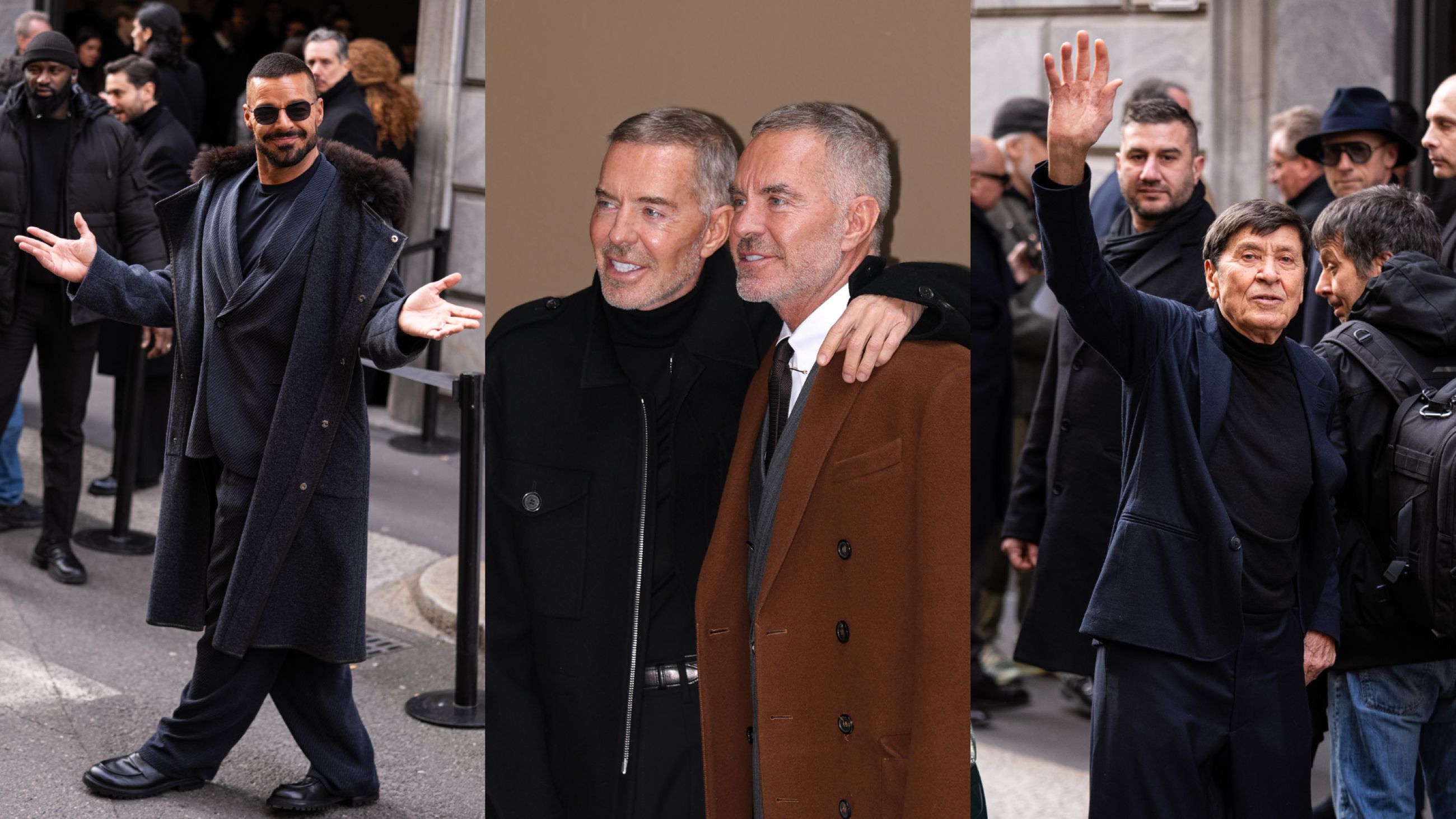 Da sinistra Ricky Martin; Dean e Dan Caten; Gianni Morandi - Credits Getty Images
