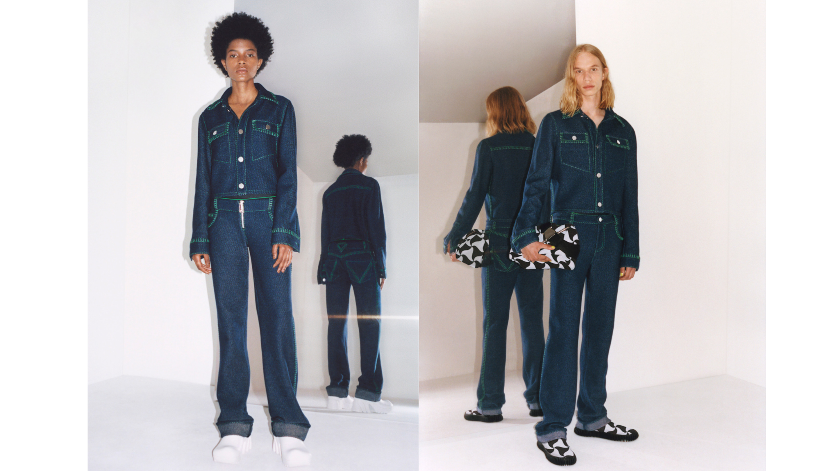 Denim in pelle by Matthieu Blazy Per Bottega Veneta nel 2022 
Credit: Launchmetrics.com/Spotlight
