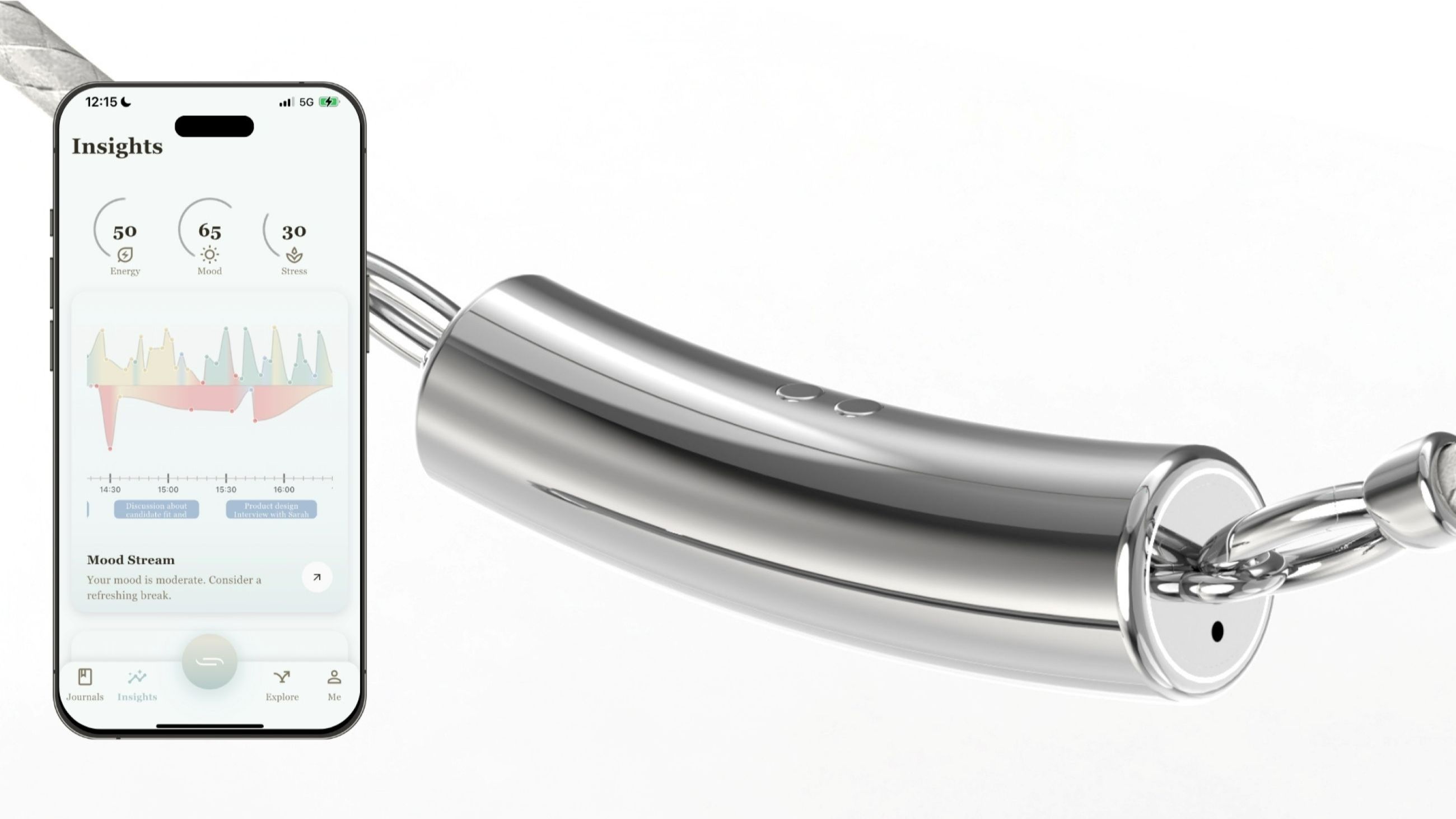 Nirva usa sensori e AI per leggere umore e stress, trasformando un gioiello in uno strumento di benessere quotidiano - Credits: Courtesy Press Office