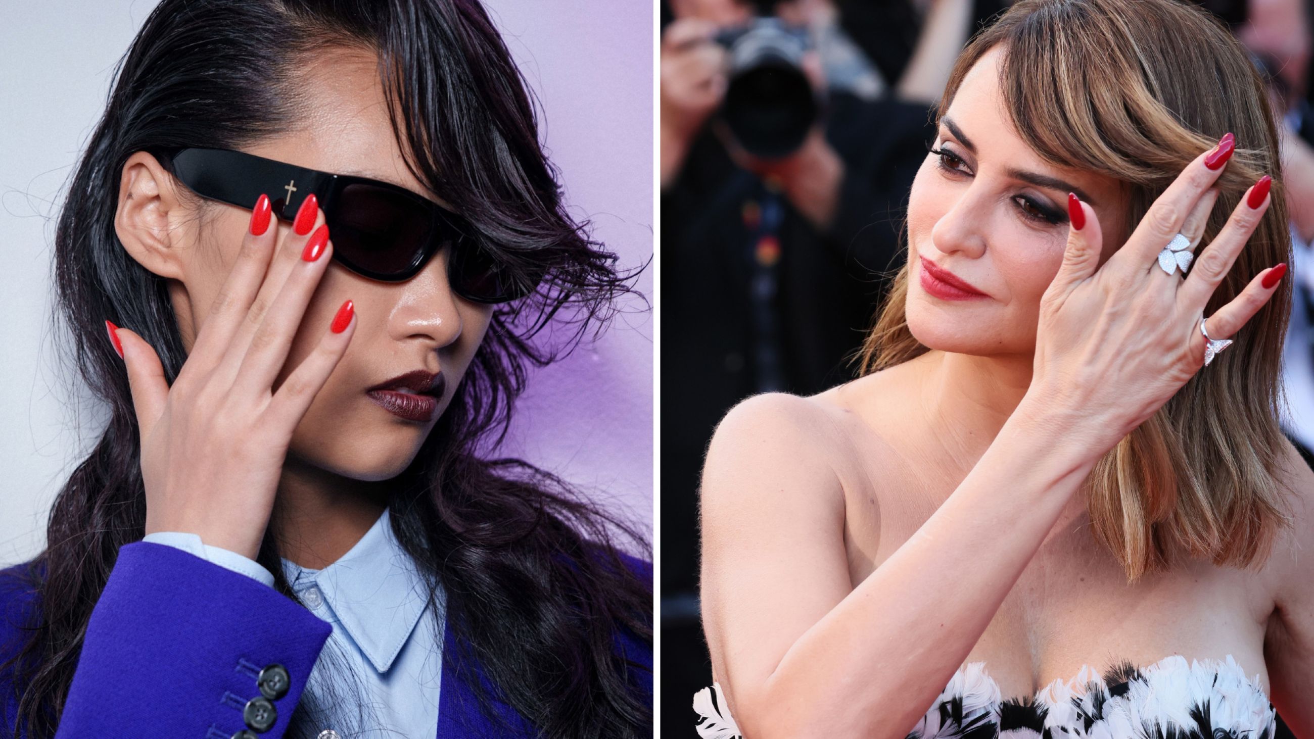 Da sinistra: Willy Chavarria FW26 - Credits Launchmetrics.com/Spotlight; Penelope Cruz - Credits Getty Images 