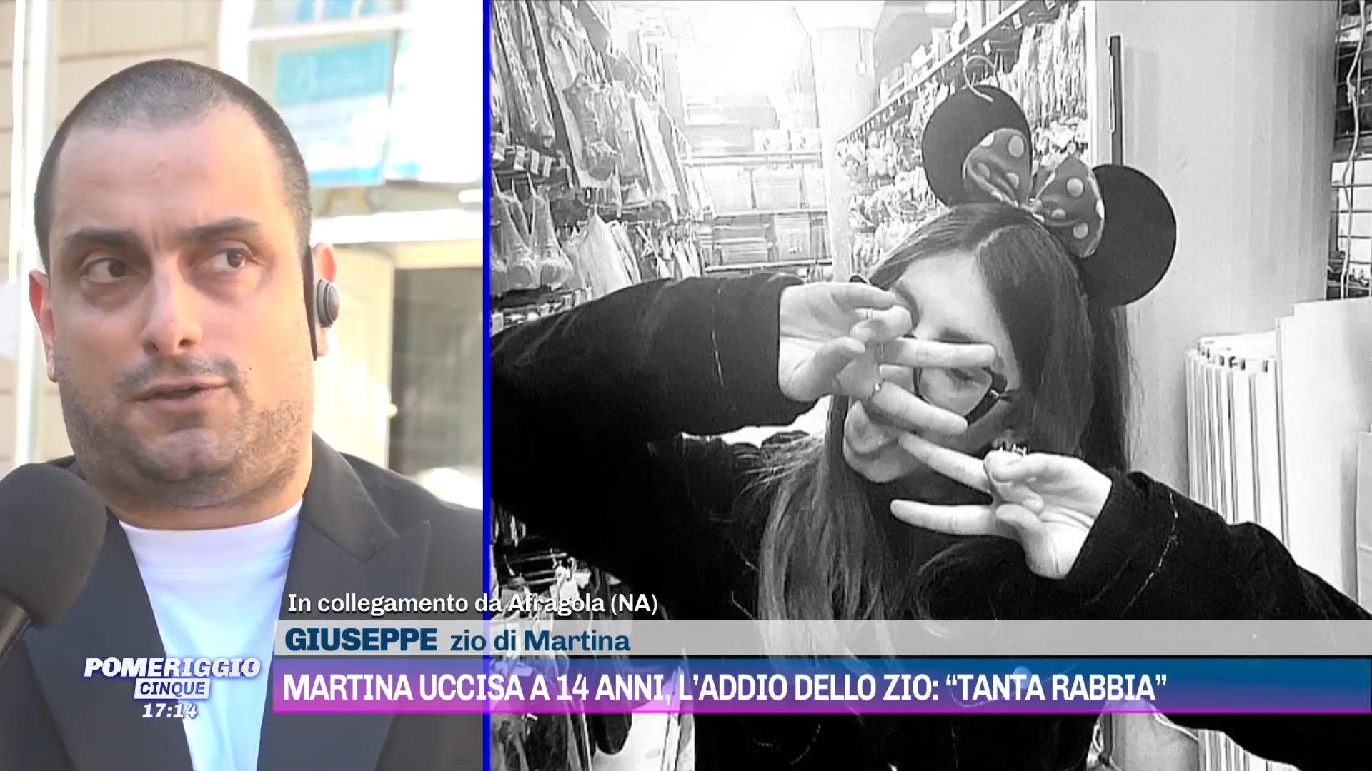 Lo zio di Martina Carbonaro parla a Pomeriggio Cinque