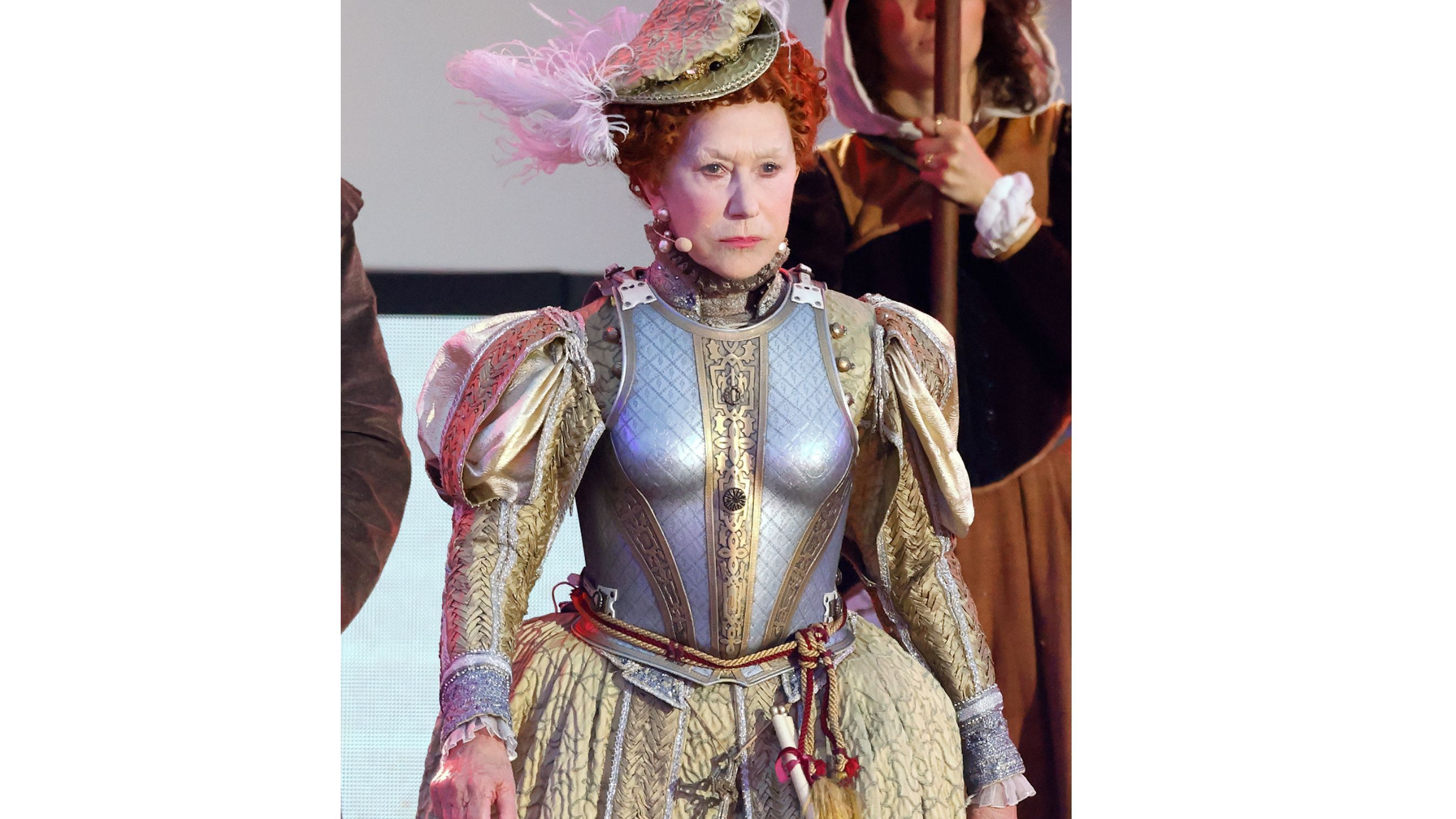 Helen Mirren interpreta il ruolo di Elizabeth I durante lo spettacolo 'A Gallop Through History', parte delle celebrazioni ufficiali del Platinum Jubilee of Elizabeth II, in occasione del Royal Windsor Horse Show presso Home Park, accanto a Windsor Castle, il 15 maggio 2022 a Windsor - Credits: Getty Images