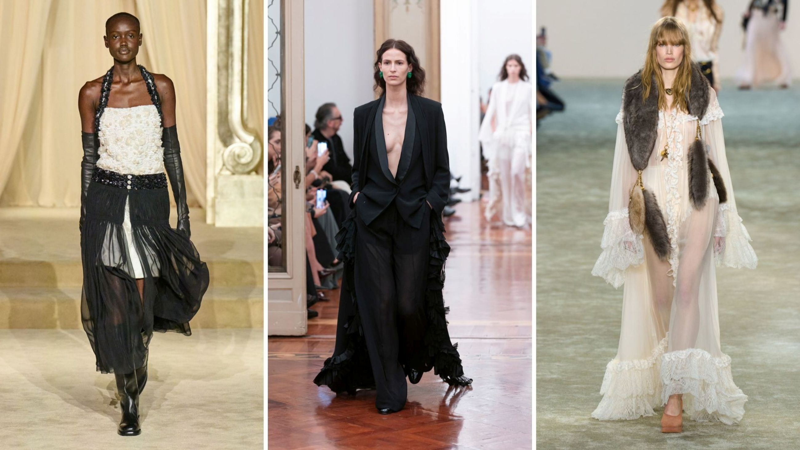 Chanel FW25; Chloé FW25; Alberta Ferretti - Credits: Launchmetrics.com/Spotlight