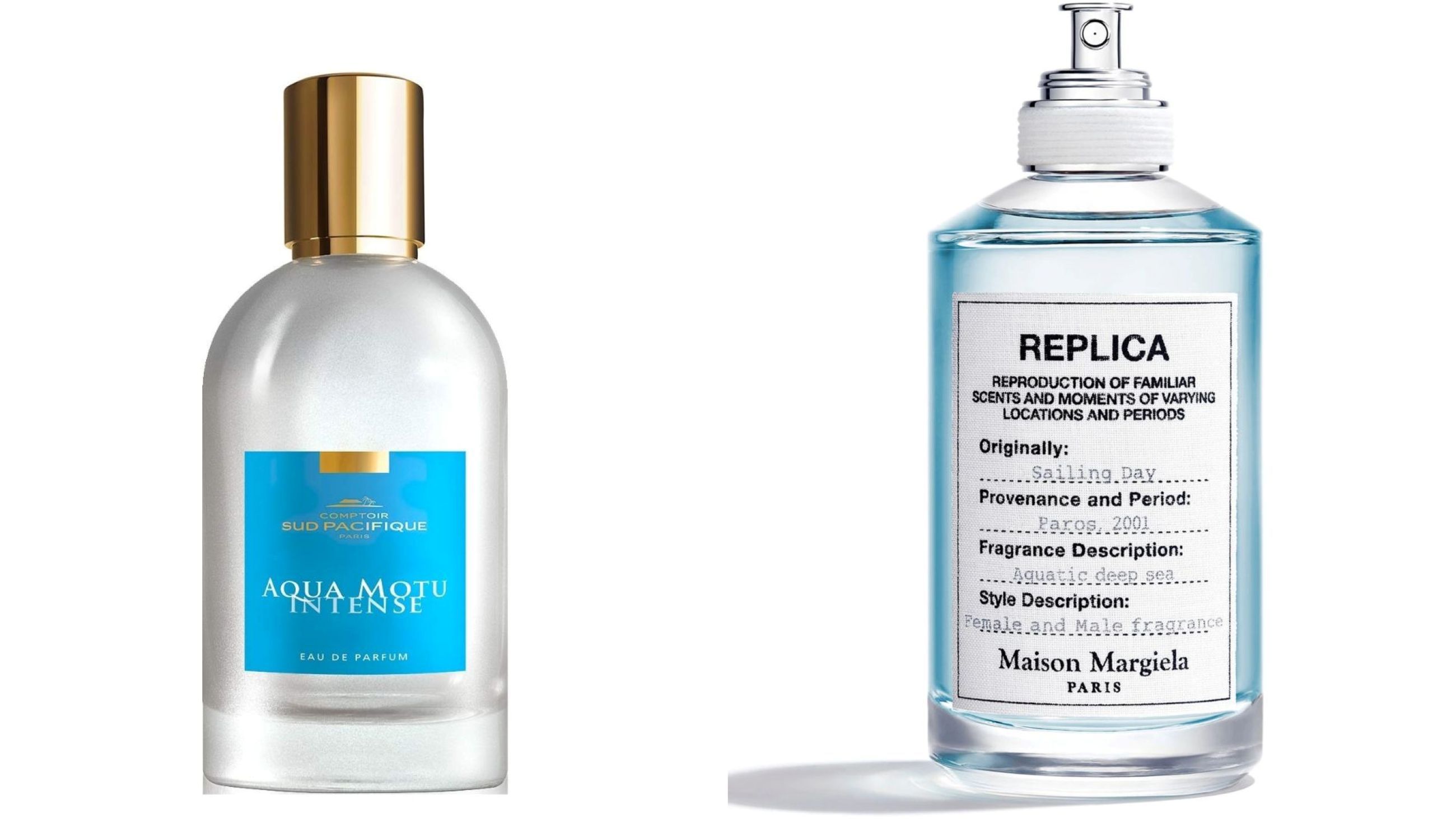 Comptoir Sud Pacifique, Aqua Motu; Maison Margiela Replica, Sailing Day - Credits: Courtesy Press Office