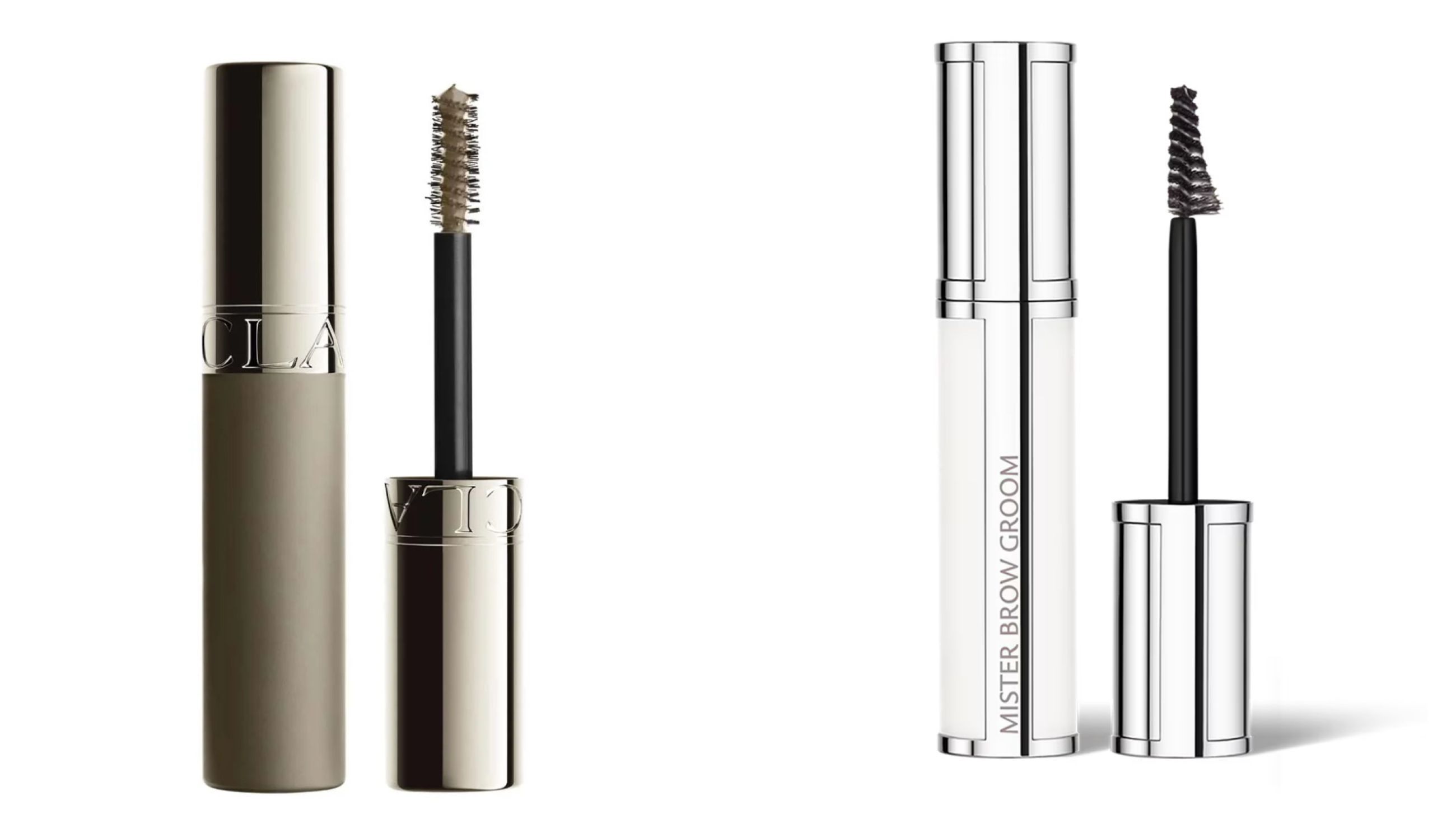 Da sinistra: Clarins, Wonder Sculpt Gel Sopracciglia; Givenchy, Mister Brow Groom - Courtesy Press Office