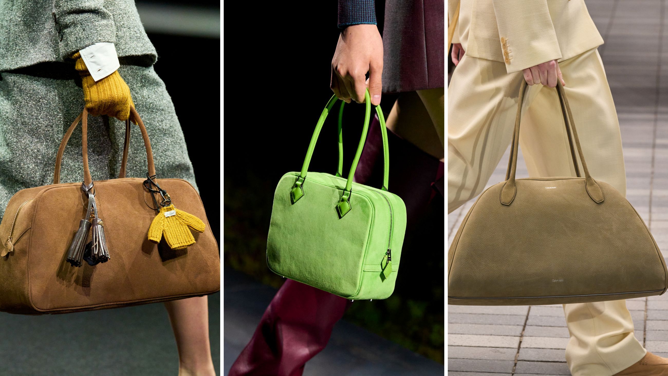 Sfilate FW26: da sinistra Luisa Spagnoli; Hermès; Calvin Klein - Credits: Launchmetrics.com/Spotlight