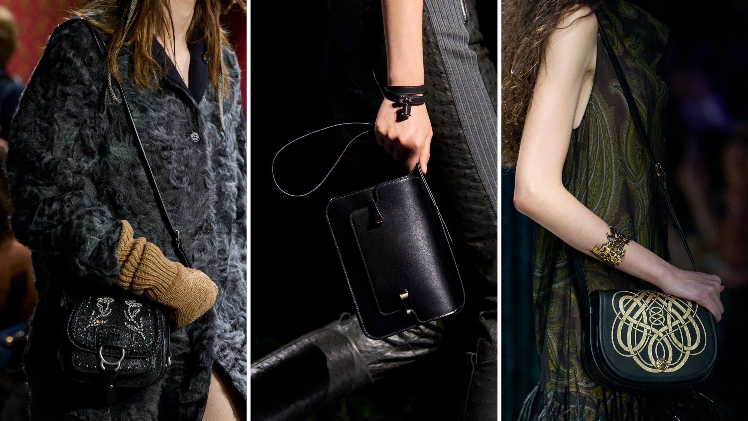 Da sinistra: Miu Miu; Etro; Hermès - Credits: Launchmetrics.com/Spotlight