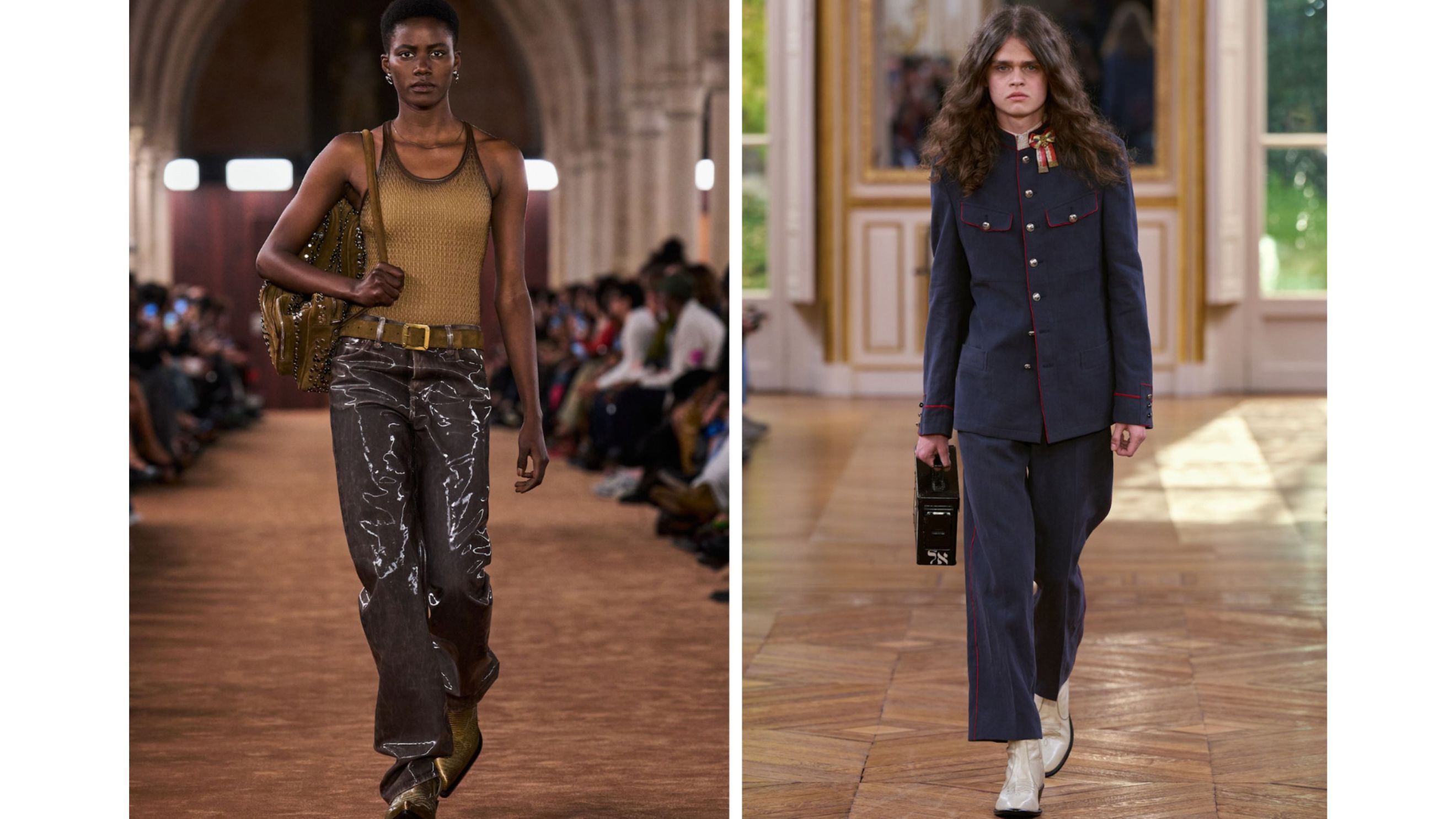 Da sinistra: Acne Studios; Enfants Deprimes SS26 - Credits Launchmetrics.com/Spotlight