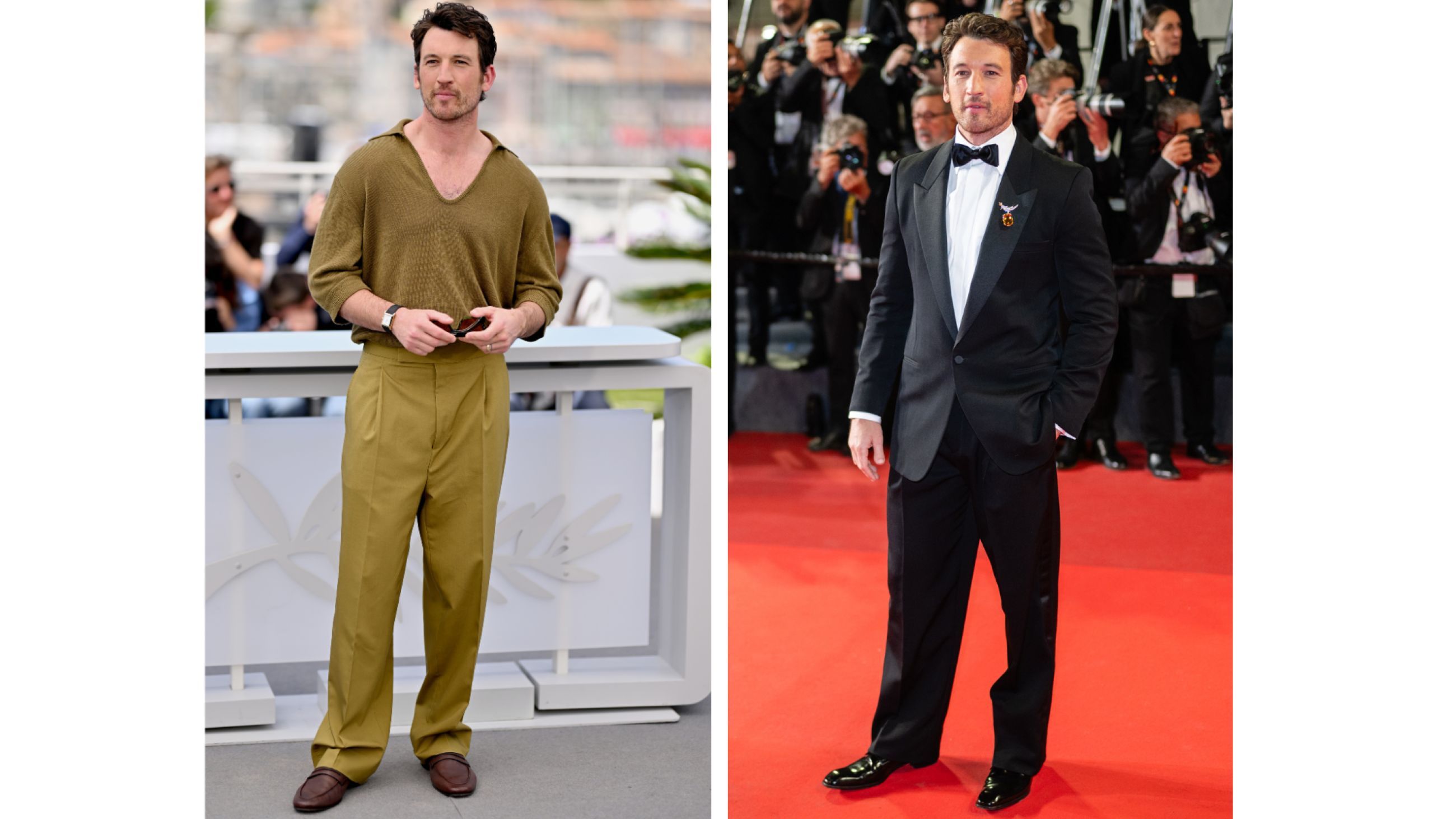 Da sinistra: Miles Teller posa durante il photocall di "Paper Tiger" al 79º Festival di Cannes, 2026; : Miles Teller partecipa alla proiezione di "Paper Tiger" durante il 79º Festival di Cannes, 2026 - Credits Getty Images