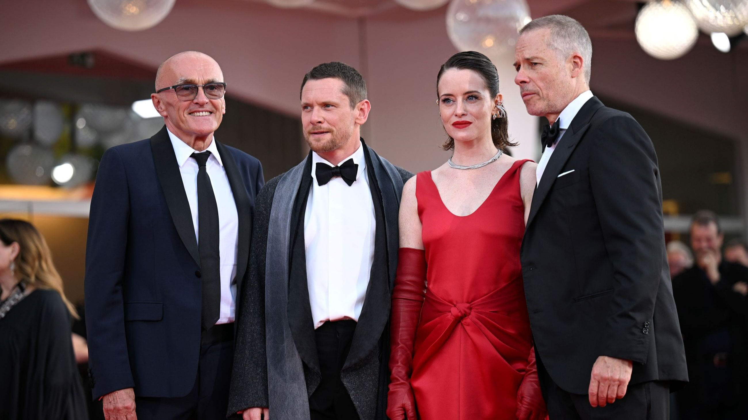 Danny Boyle, Jack O'Connell, Claire Foy e Guy Pearce sul red carpet dell'83ª edizione della Mostra Internazionale d'Arte Cinematografica di Venezia - Credits Getty Images 