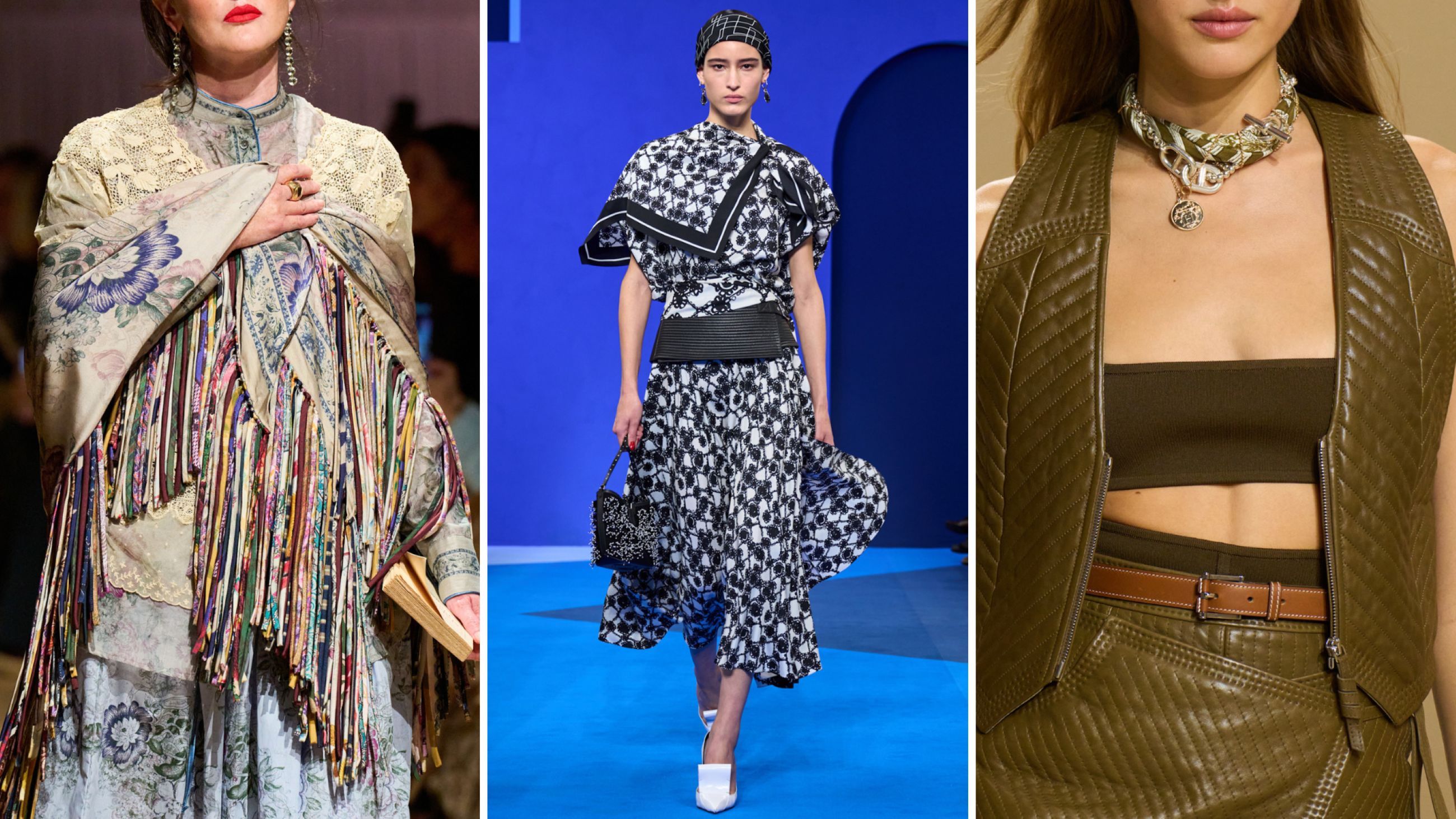 Da sinistra: Pierre-Louis Mascia; Lanvin; Hermès SS26 - Credits Launchmetrics.com/Spotlight 