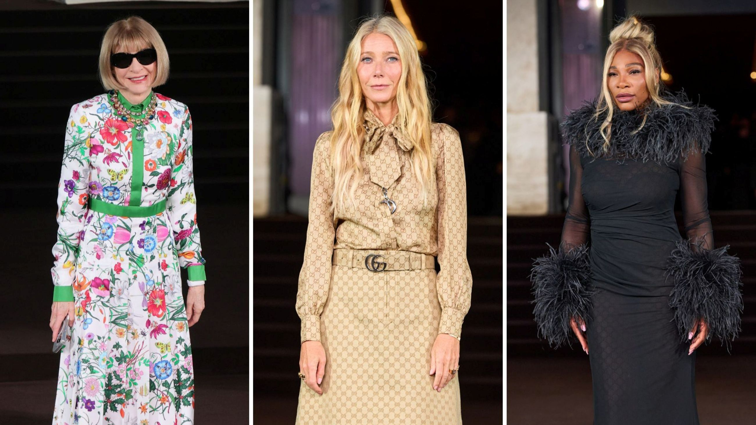 Anna Wintour, Gwyneth Paltrow, Serena Williams 
Credits: Launchmetrics.com/Spotlight, Getty Images, Launchmetrics.com/Spotlight