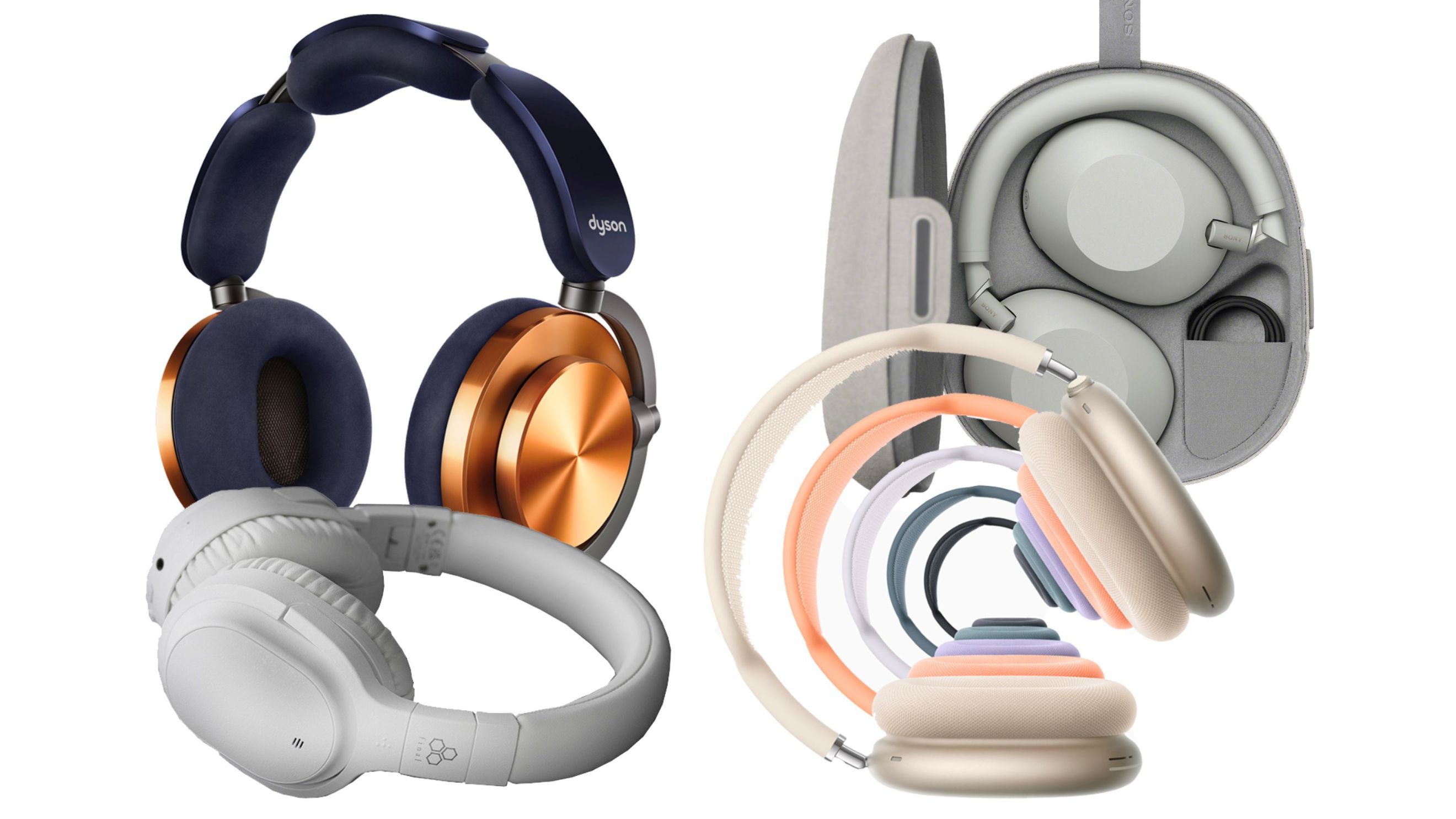 Sony WH-1000XM6; Apple AirPods Max; Dyson OnTrac; Final Audio UX3000