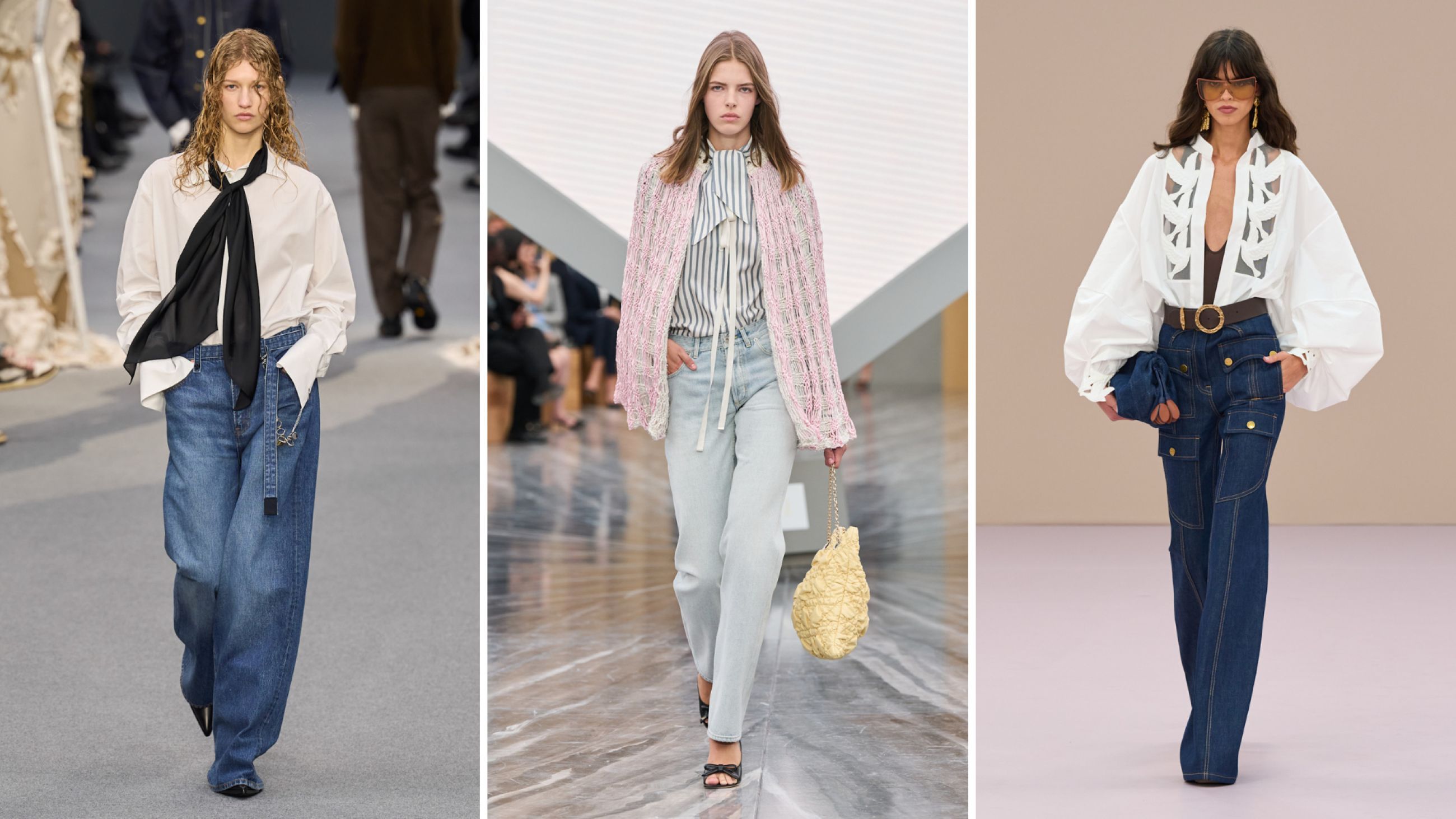 Da sinistra: Sacai; Dior; Zimmermann SS26 - Credits Launchmetrics.com/Spotlight