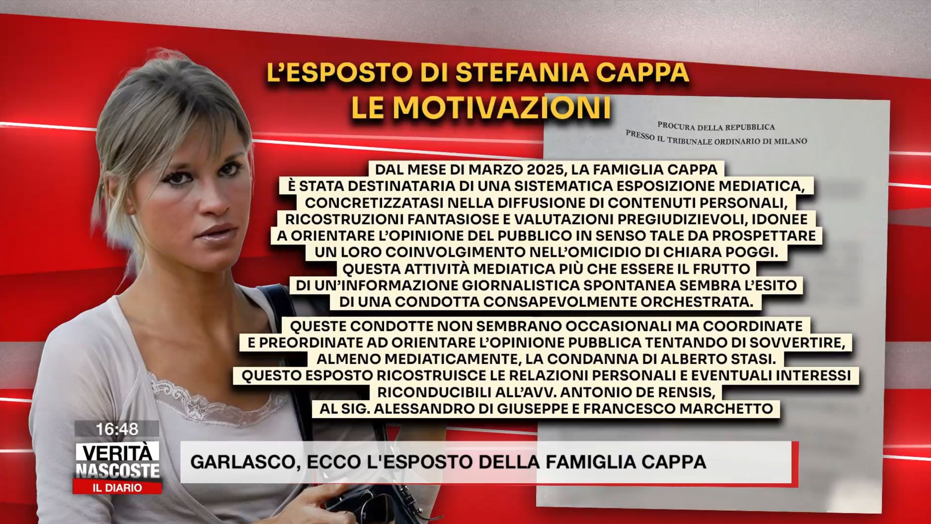 L'esposto di Stefania Cappa
