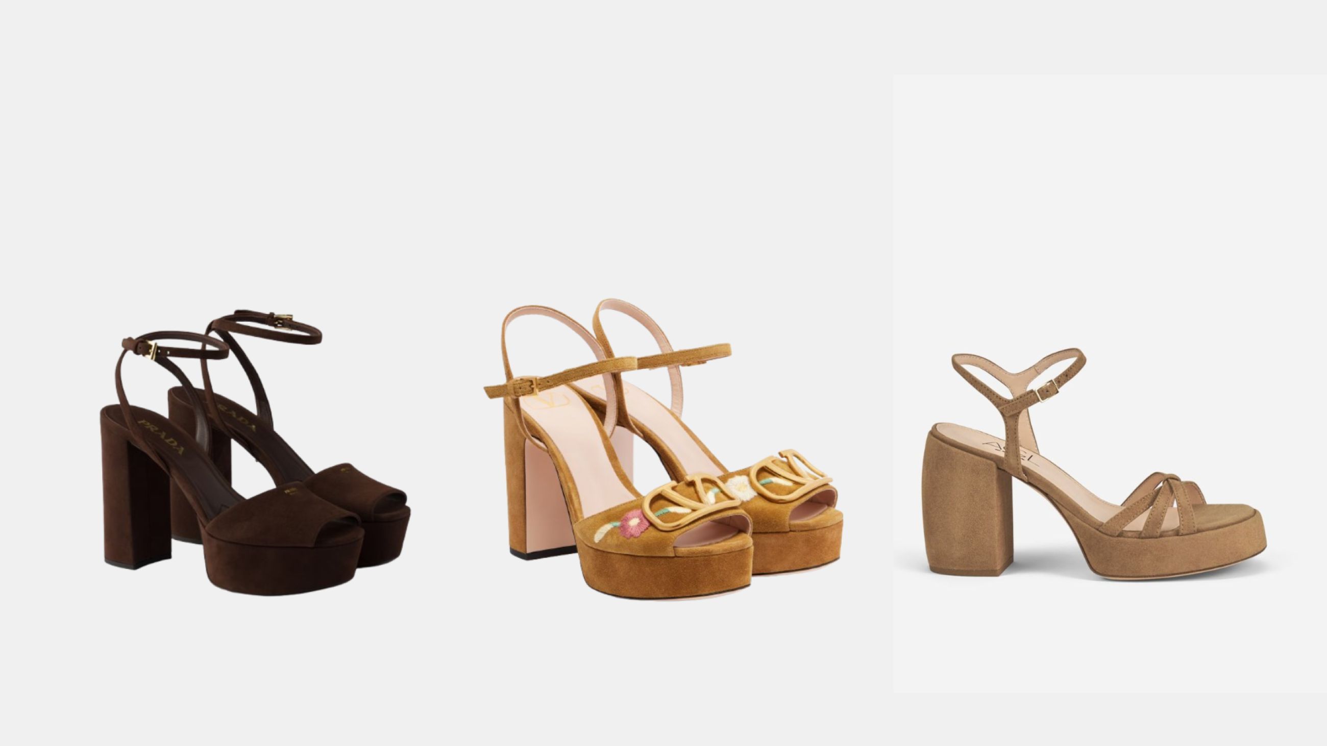 Da sinistra: Prada; Valentino; Casadei SS26 - Courtesy Press Office 