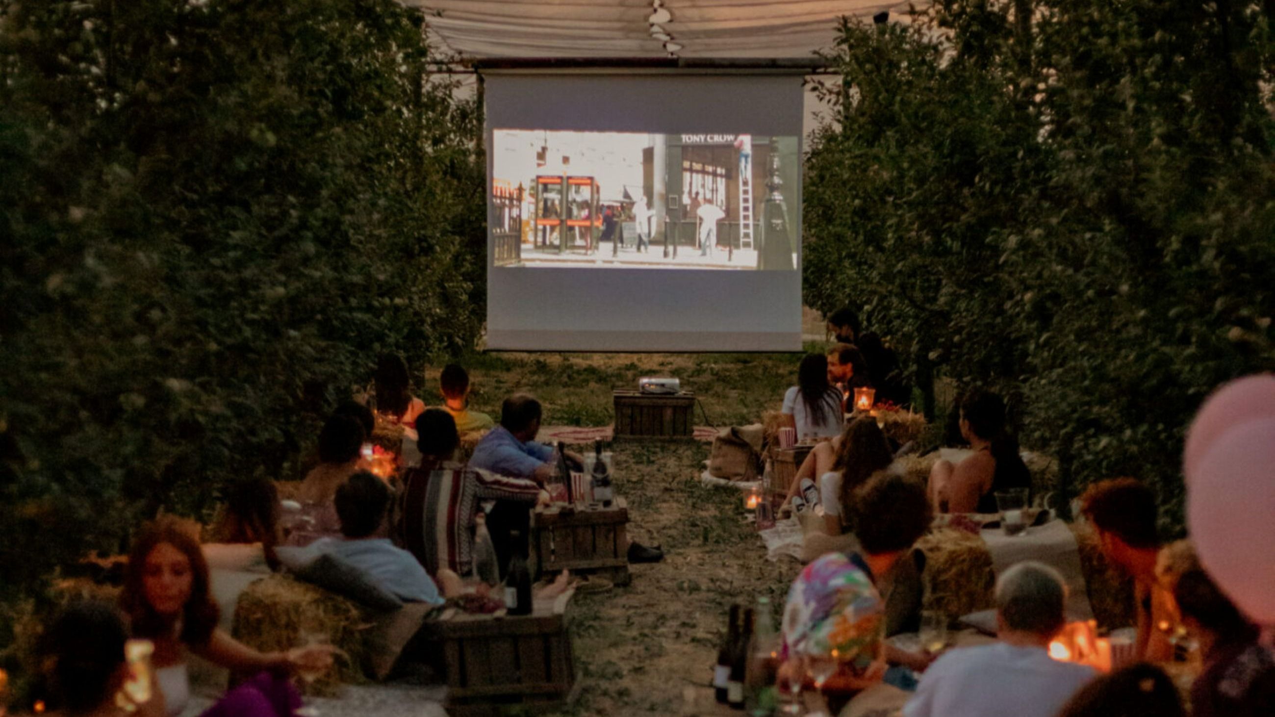 Il cinema nel frutteto della tenuta agricola Il cascinetto, poco fuori Milano - Credits: Alice Paneroni