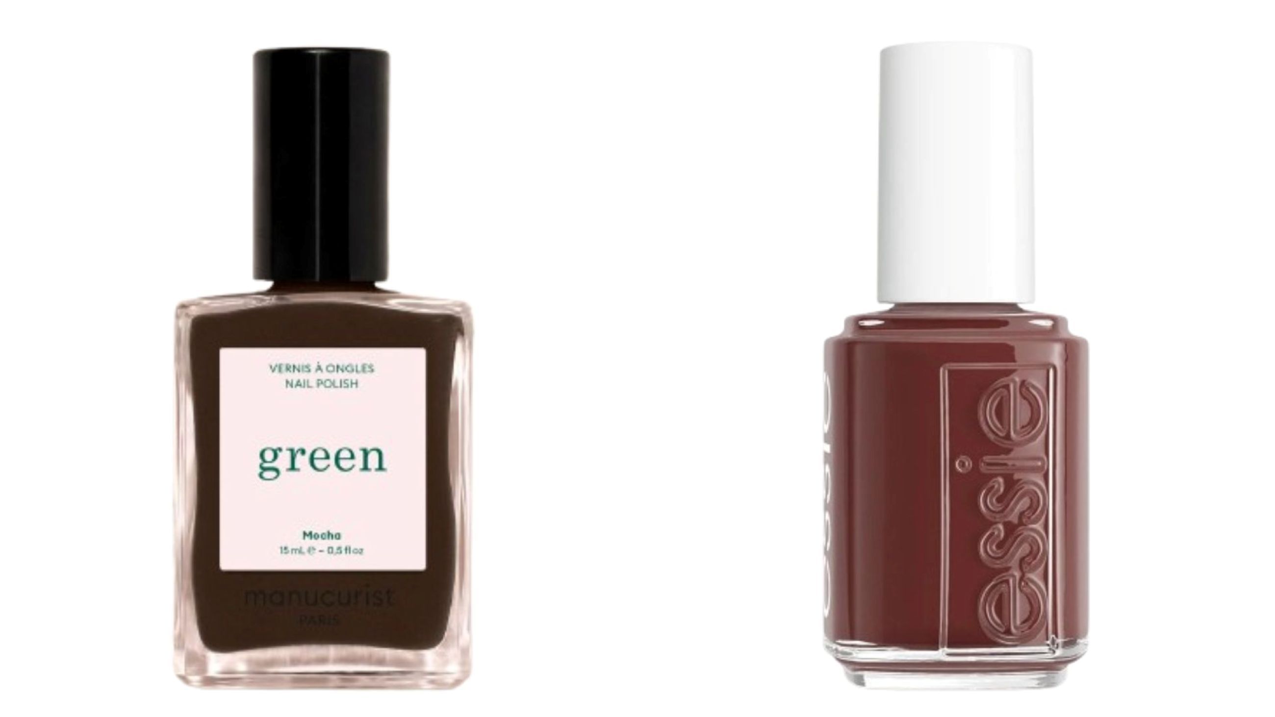 Manucurist, Nail Polish Mocha; Essie, Nail Polish Not To Do - Credits: Courtesy Press Office