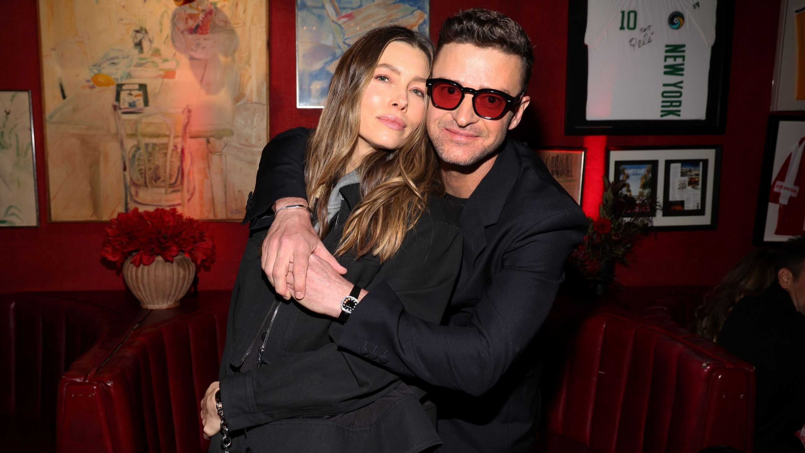 Jessica Biel e Justin Timberlake partecipano alla festa di lancio dell'album 'EVERYTHING I THOUGHT IT WAS', 2024 - Credits Getty Images