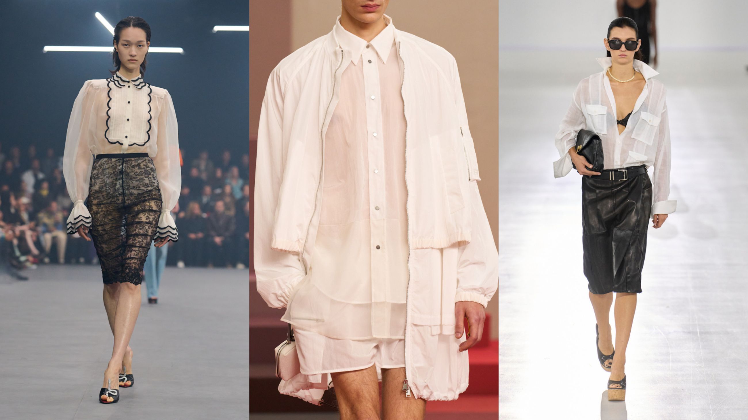 Da sinistra: Valentino; Fendi; Ermanno Scervino SS26 - Credits Launchmetrics.com/Spotlight