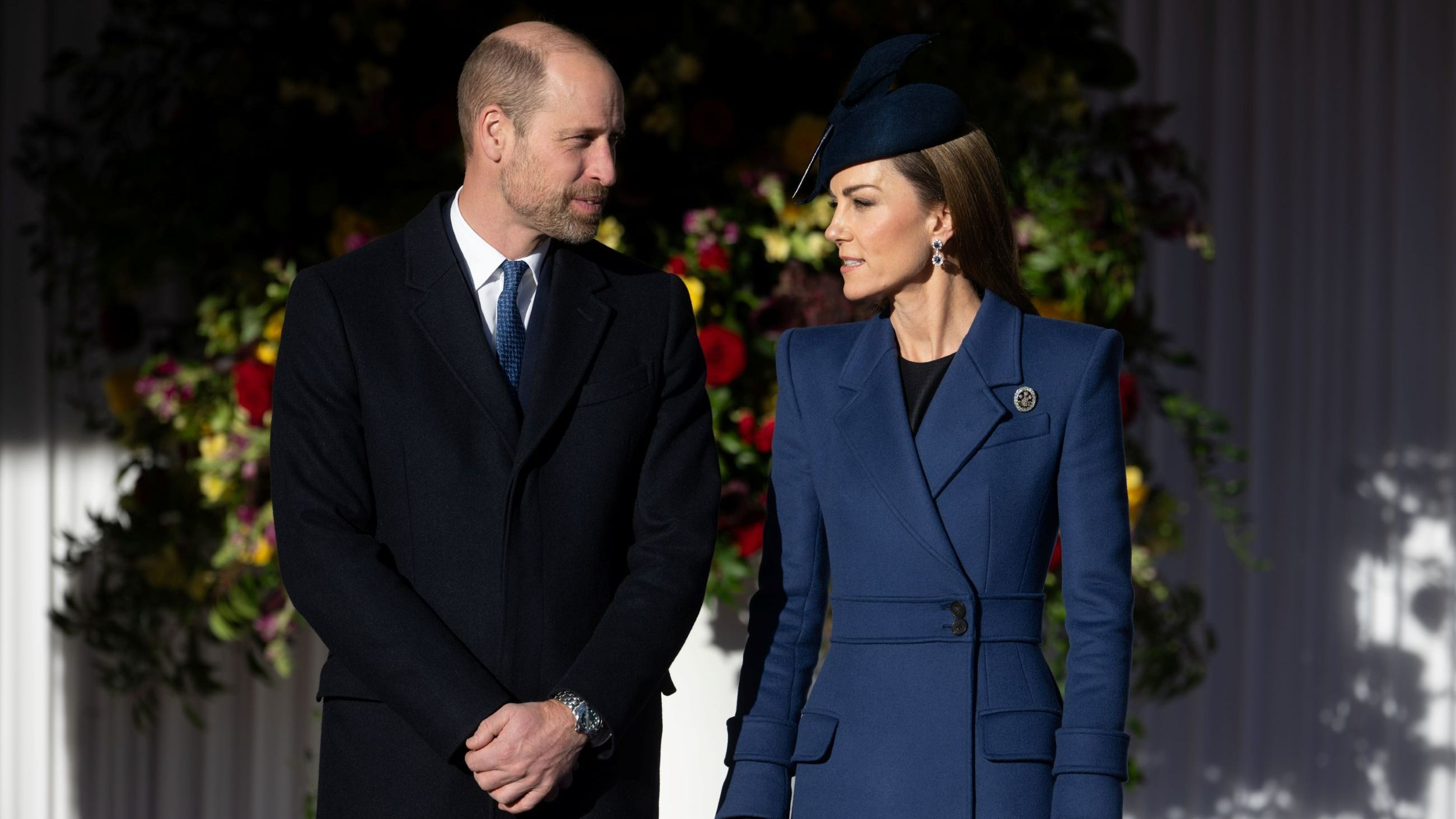 Il Principe William, Principe del Galles, e Kate, Principessa del Galles, prima dell’accoglienza cerimoniale per la visita di Stato nel Regno Unito del Presidente della Repubblica Federale di Germania e di sua moglie Elke Büdenbender, il 3 dicembre 2025 a Windsor, in Inghilterra - Credits: Getty Images