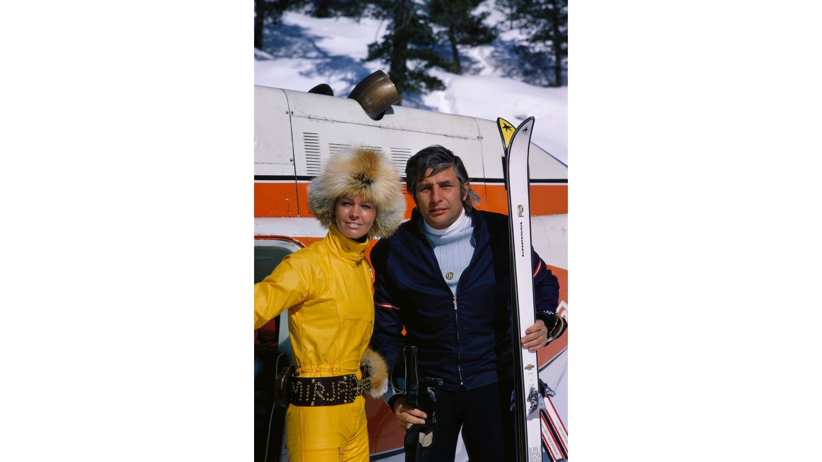 Mirja and Gunter Sachs at the Swiss a St. Moritz nel 1970 - Credits Getty Images