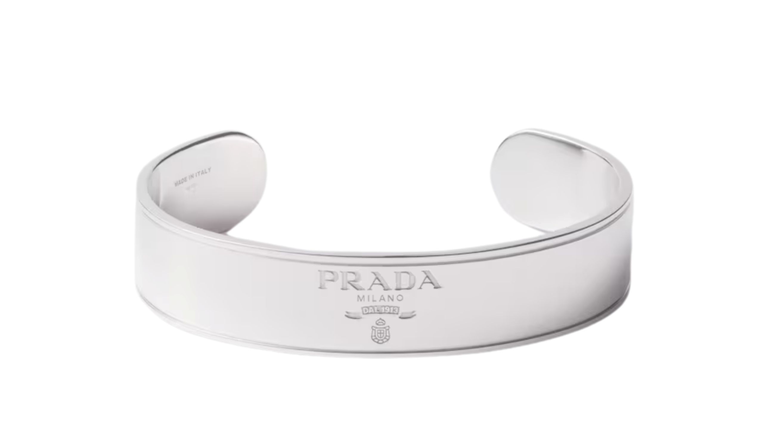 Il bracciale rigido Logo Jewels di Prada - Credits: www.prada.com