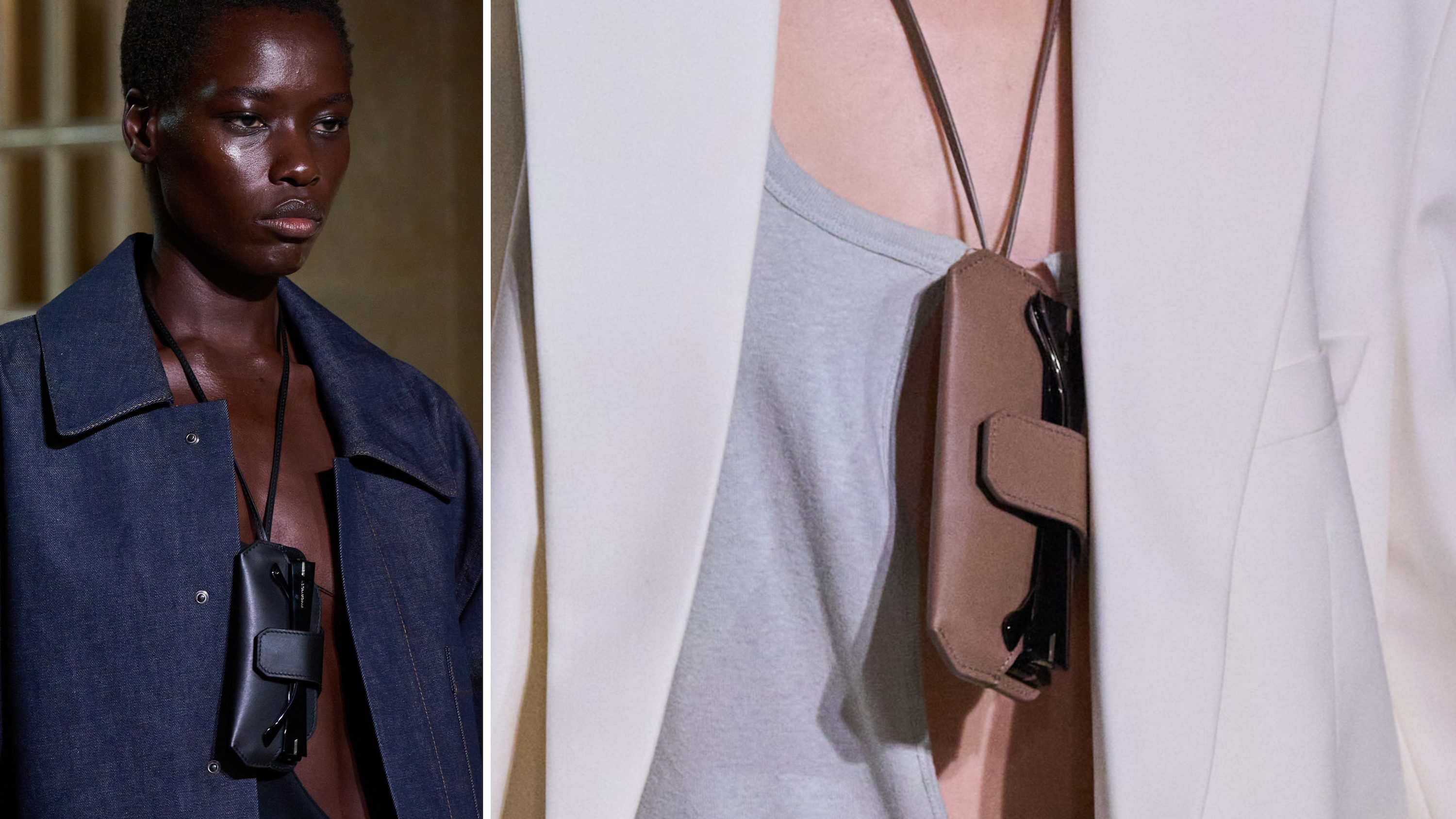 La custodia per gli occhiali da portare come collana, un accessorio ricco di stile proposto da Victoria Beckham per la sua collezione SS26; Paris Fashion Week, 3 ottobre 2025
Credits: Launcmetrics.com/Spotlight

