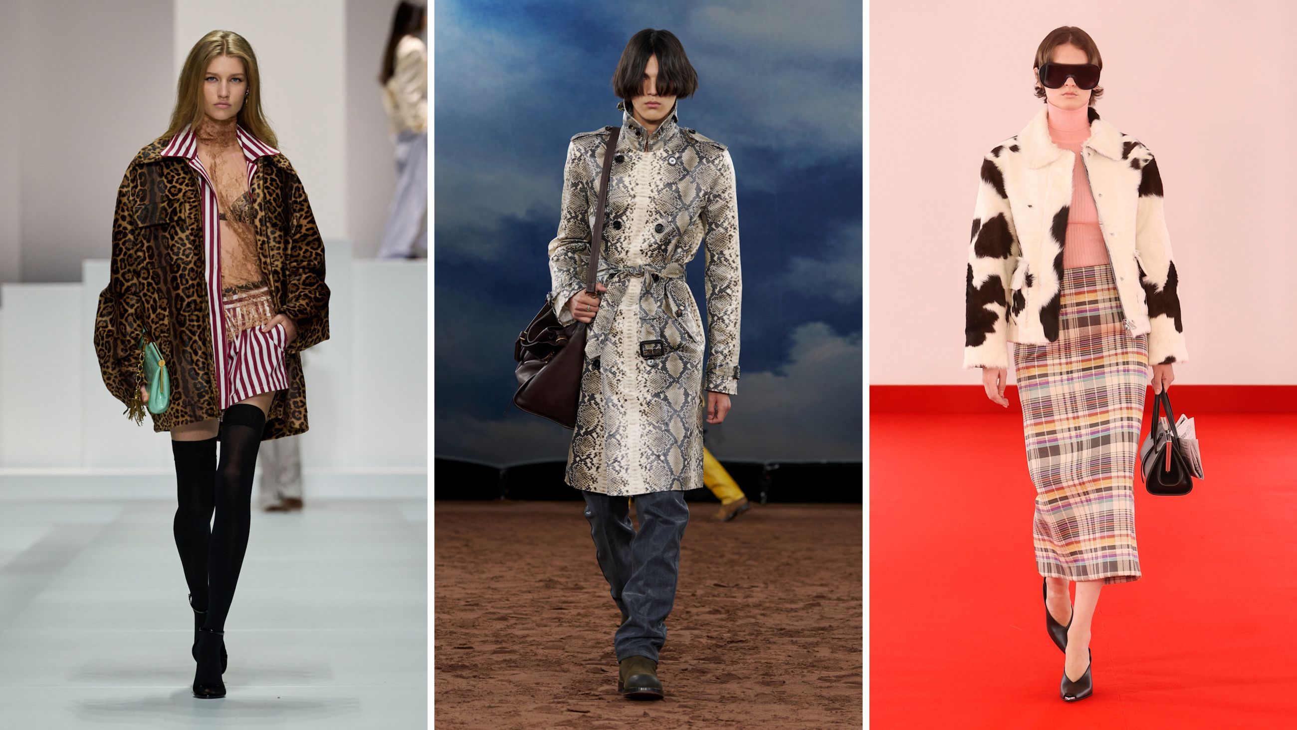 Sfilate PE26: da sinistra, look di Dolce&Gabbana, Burberry e Brandon Maxwell - Credits: Launchmetrics.com/Spotlight