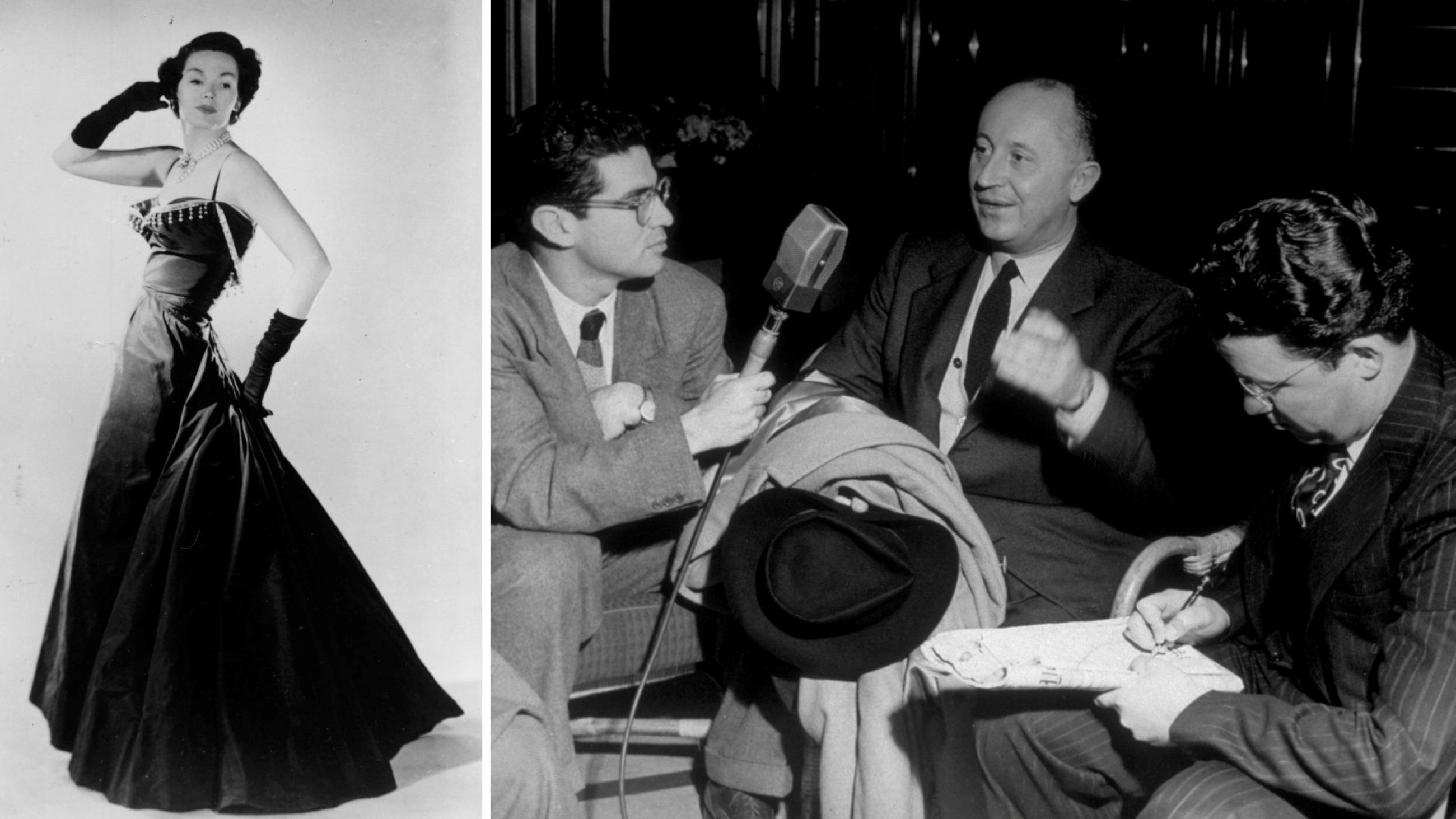 La modella britannica Barbara Goalen indossa un abito da sera di Dior, artefice del "New Look" dopo l'austerità della Seconda Guerra Mondiale nel 1947; Christian Dior, 1948 - Credits: Getty Images