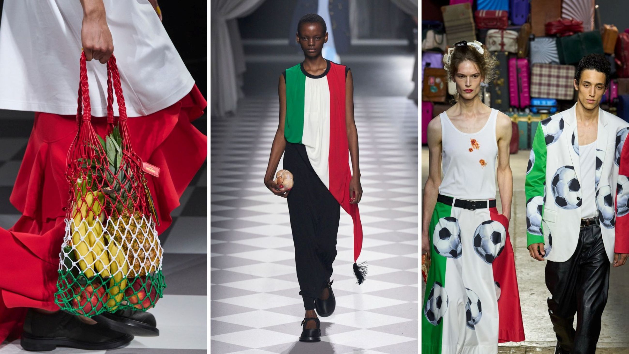 Da sinistra a destra Moschino FW24 – Moschino FW24 – Moschino SS25
Credit: Launchmetrics.com/Spotlight