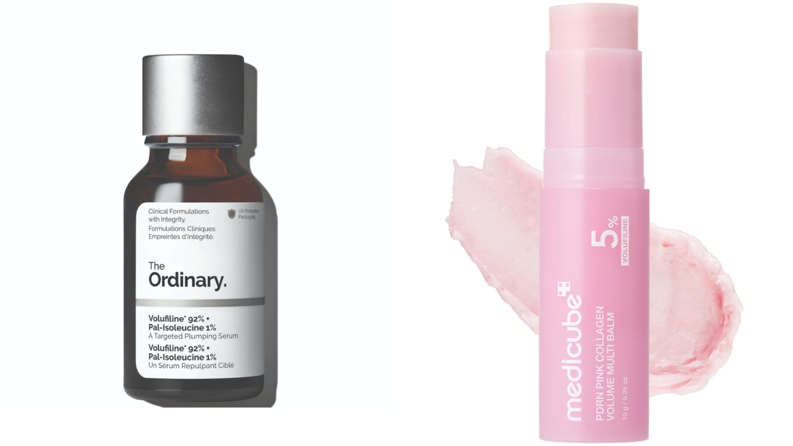 The Ordinary, Volufiline 92% Siero Rimpolpante; Medicube, Volume Multi Balm - Credits: Courtesy Press Office