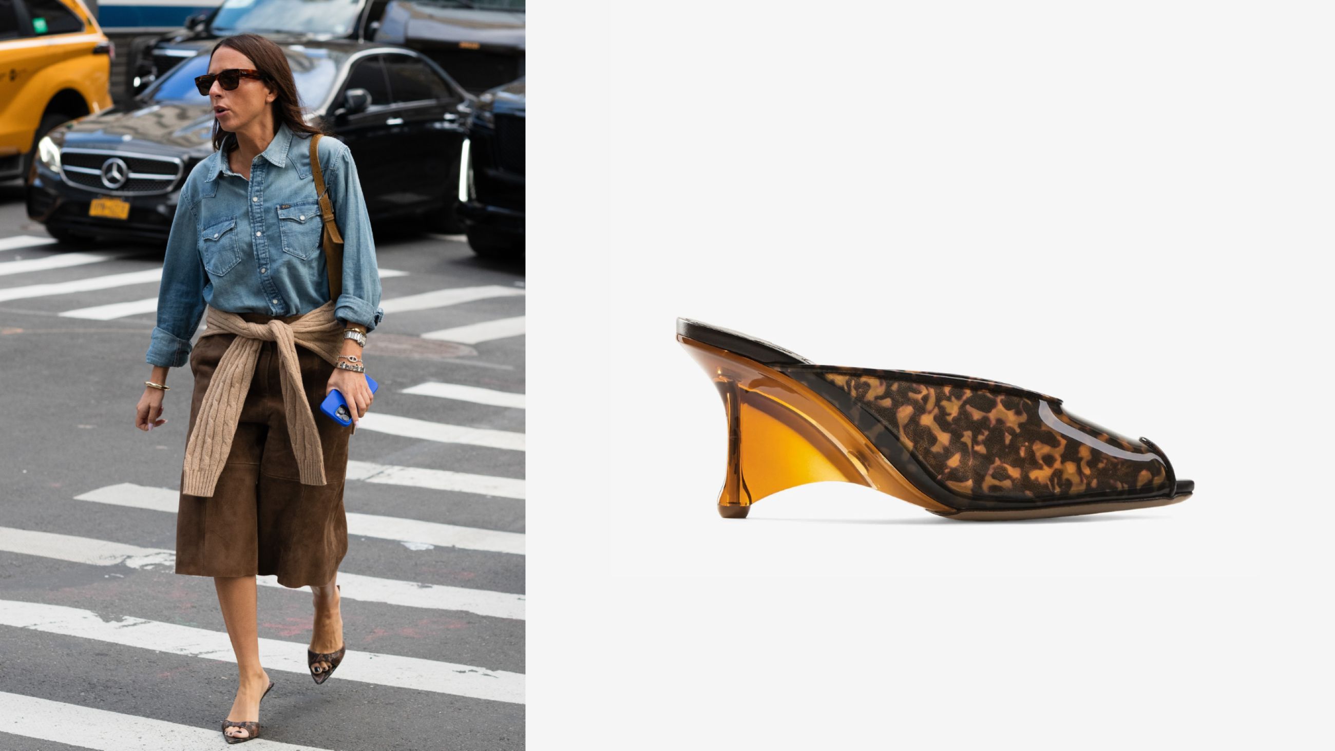 Da sinistra: Street Style - Credits Getty Images; Jimmy Choo - Courtesy Press Office