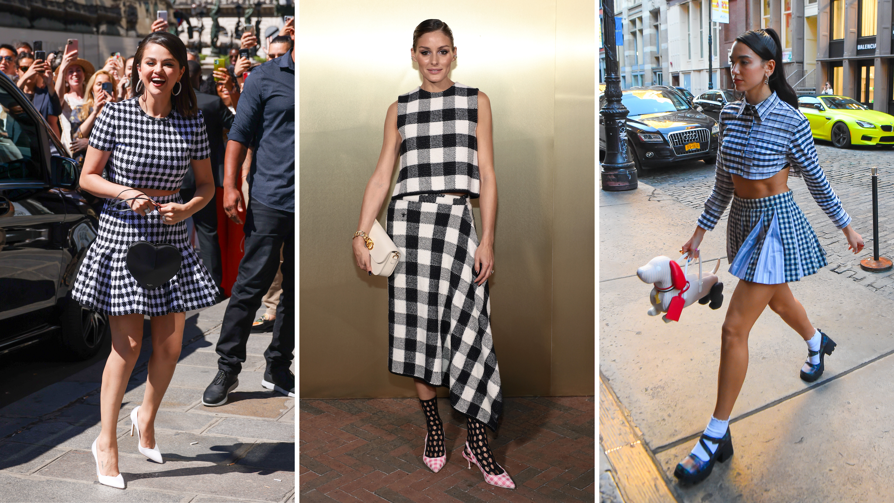 La cantante Selena Gomez; La socialite Olivia Palermo; La cantante Dua Lipa
Credits: Getty Images