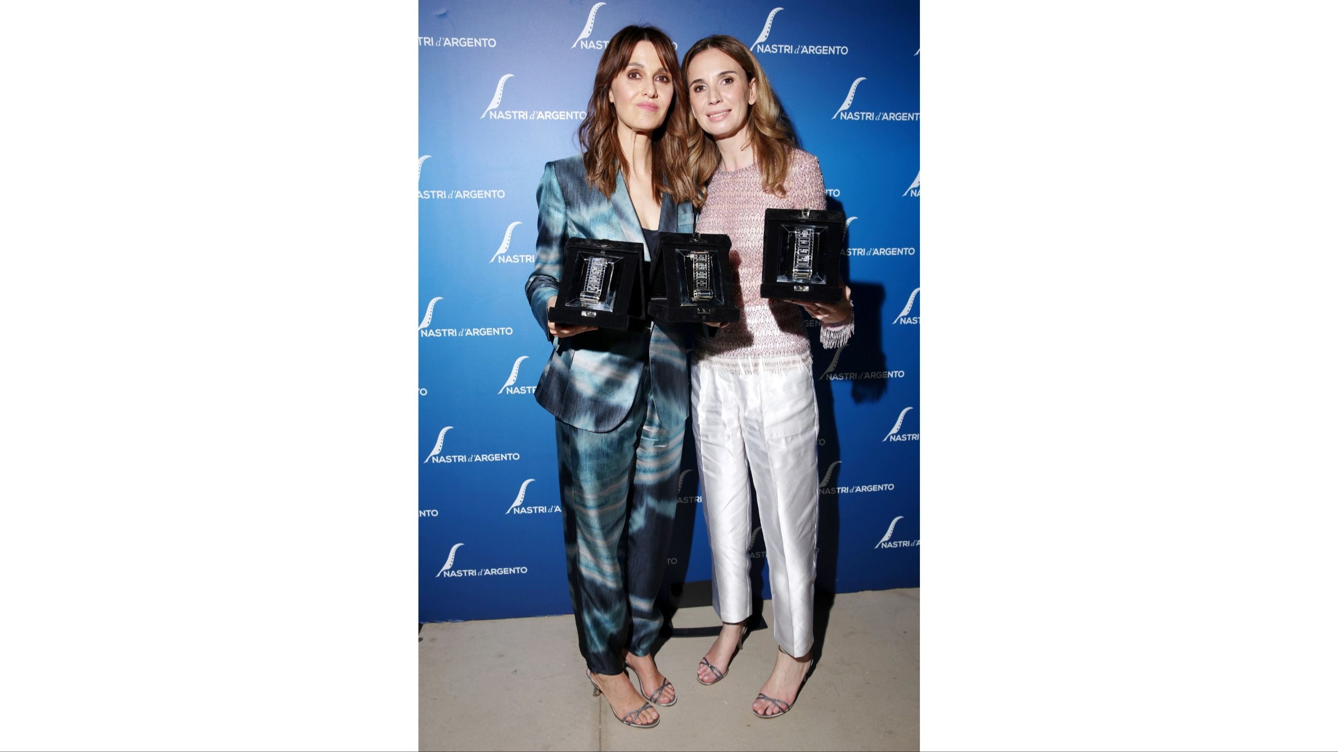 Emanuela Fanelli e Paola Cortellesi alla 78esima edizione dei Nastri D’Argento, 2024.
Credit Getty Images