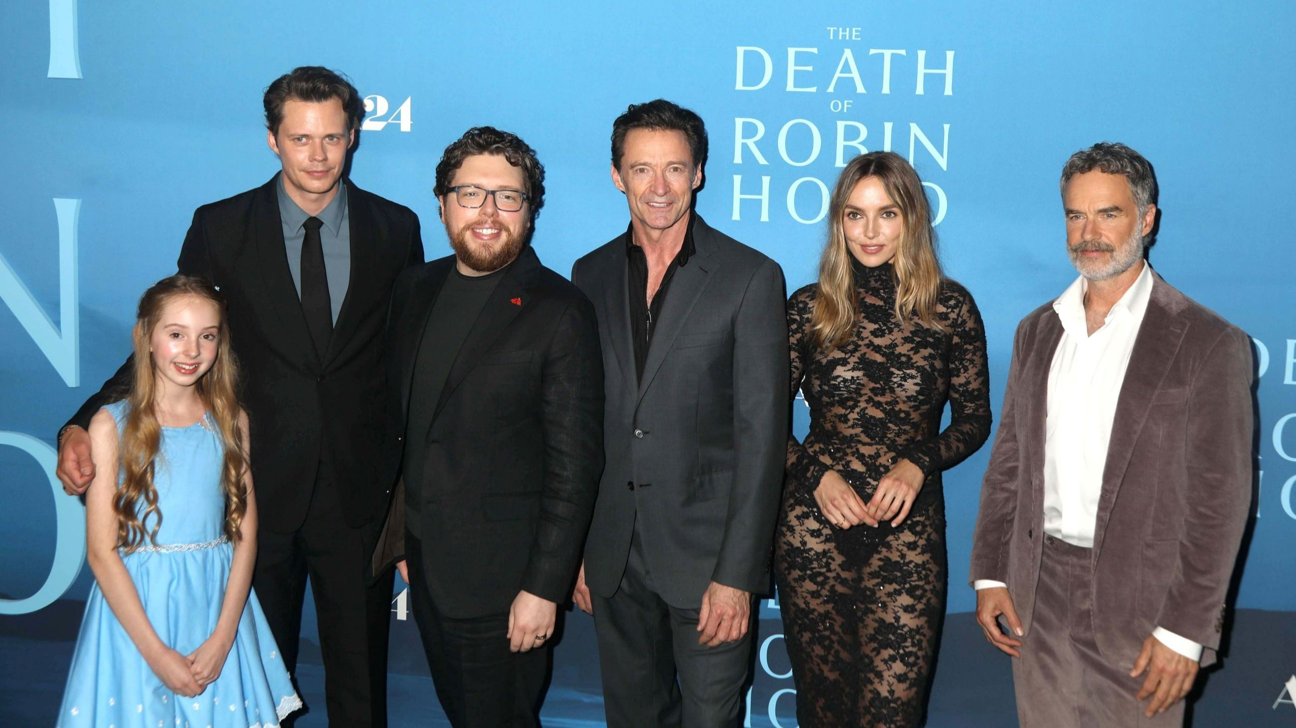 Faith Delaney, Bill Skarsgard, Michael Sarnoski, Hugh Jackman, Jodie Comer e Murray Bartlett durante il red carpet della prima mondiale del film “The Death of Robin Hood”, New York, 10/06/2026 - Credits: AGF