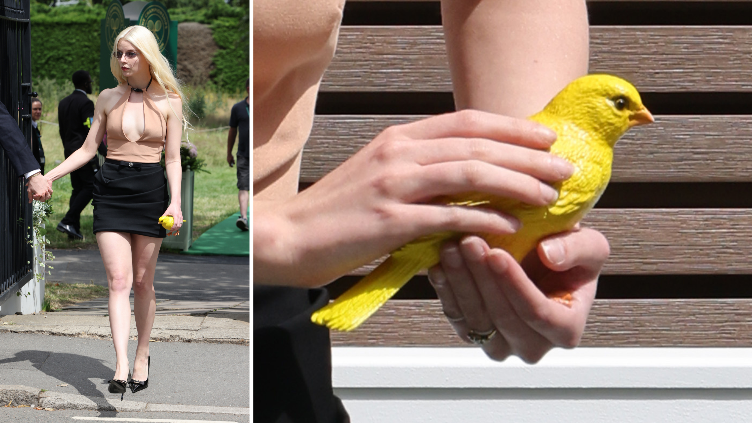 Anya Taylor-Joy con la Canary Clutch di JW Anderson
Credit: Getty Images