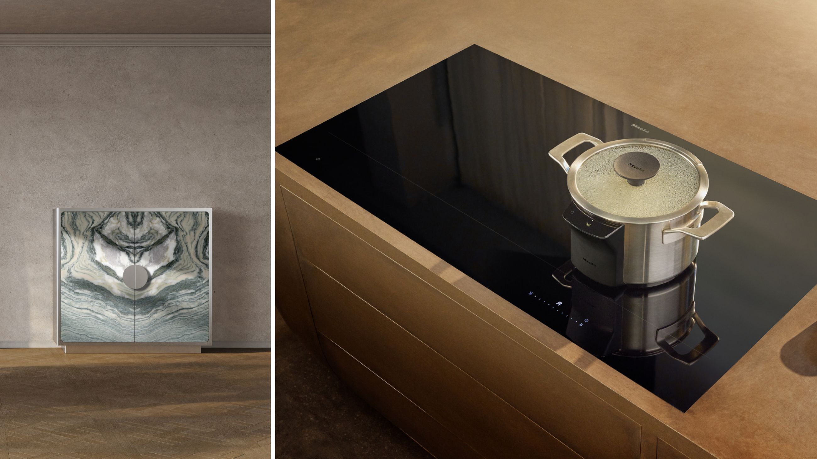 A sinistra: Abimis, madia AlterEgo - Courtesy Abimis; a destra: Miele, la serie KM 8000 - Courtesy Miele 