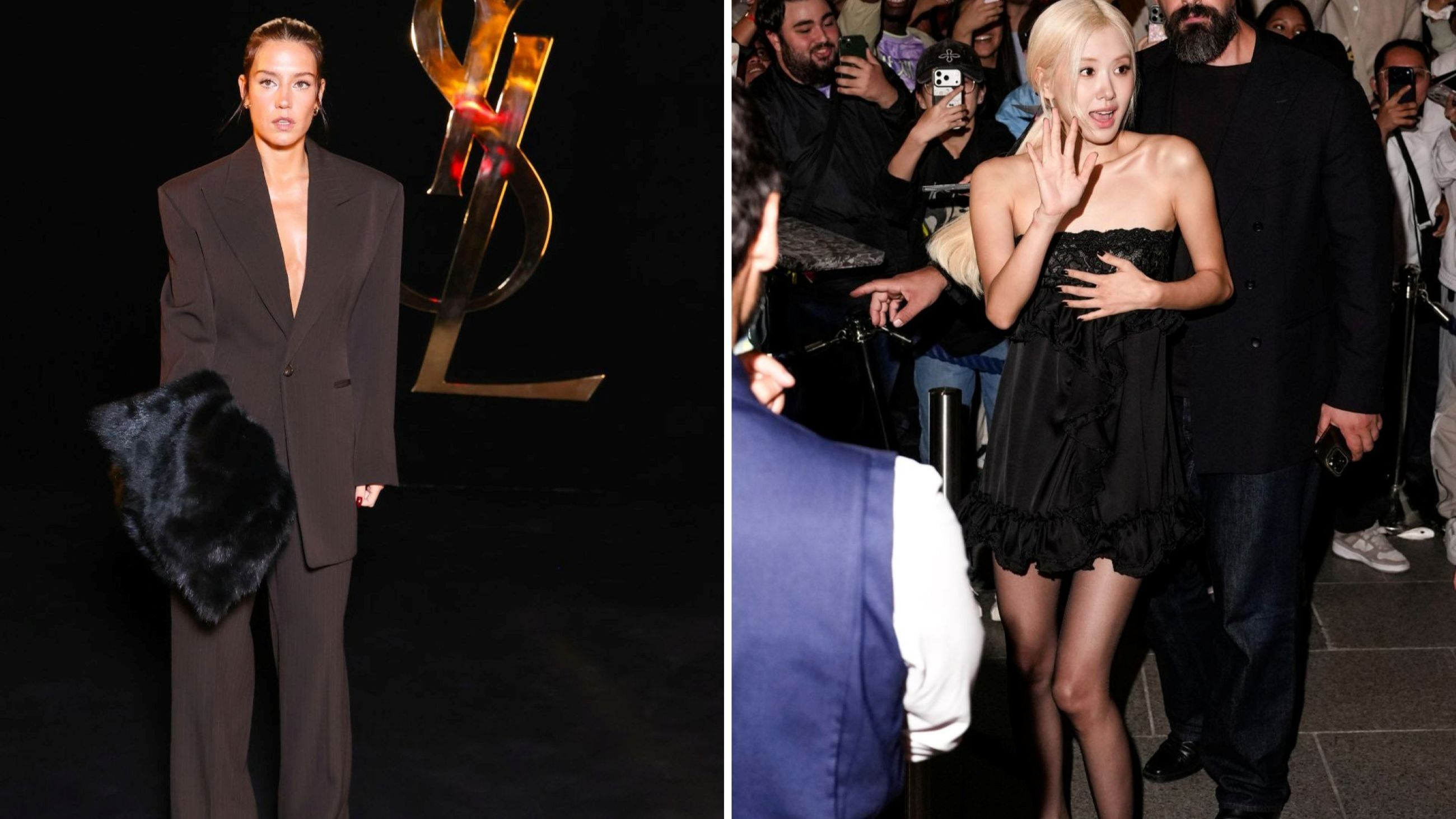 Rosé e Adèle Exarchopoulos alla sfilata di Saint Laurent SS27 - Credits: Getty Images