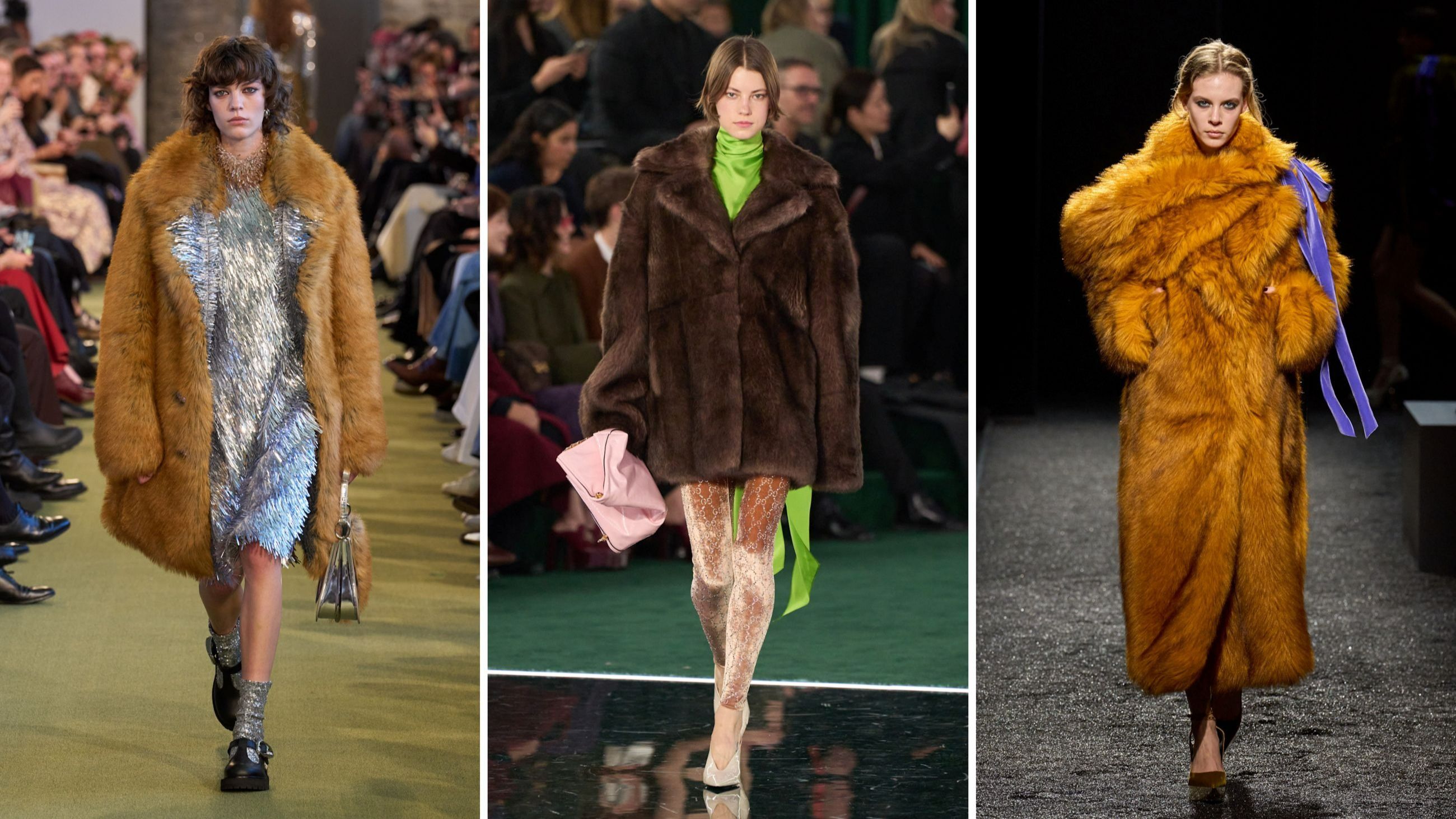 Da sinistra look dalle sfilate FW2526 di Rabanne, Gucci e Nina Ricci - Credits: Launchmetrics.com/Spotlight