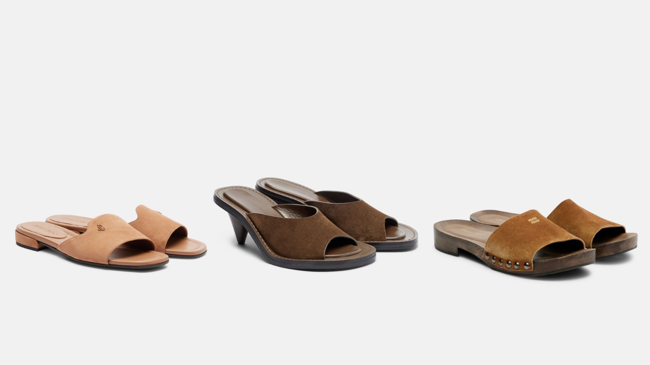 Da sinistra: Jimmy Choo; Miu Miu; Phoebe Philo SS26 - Courtesy Press Office